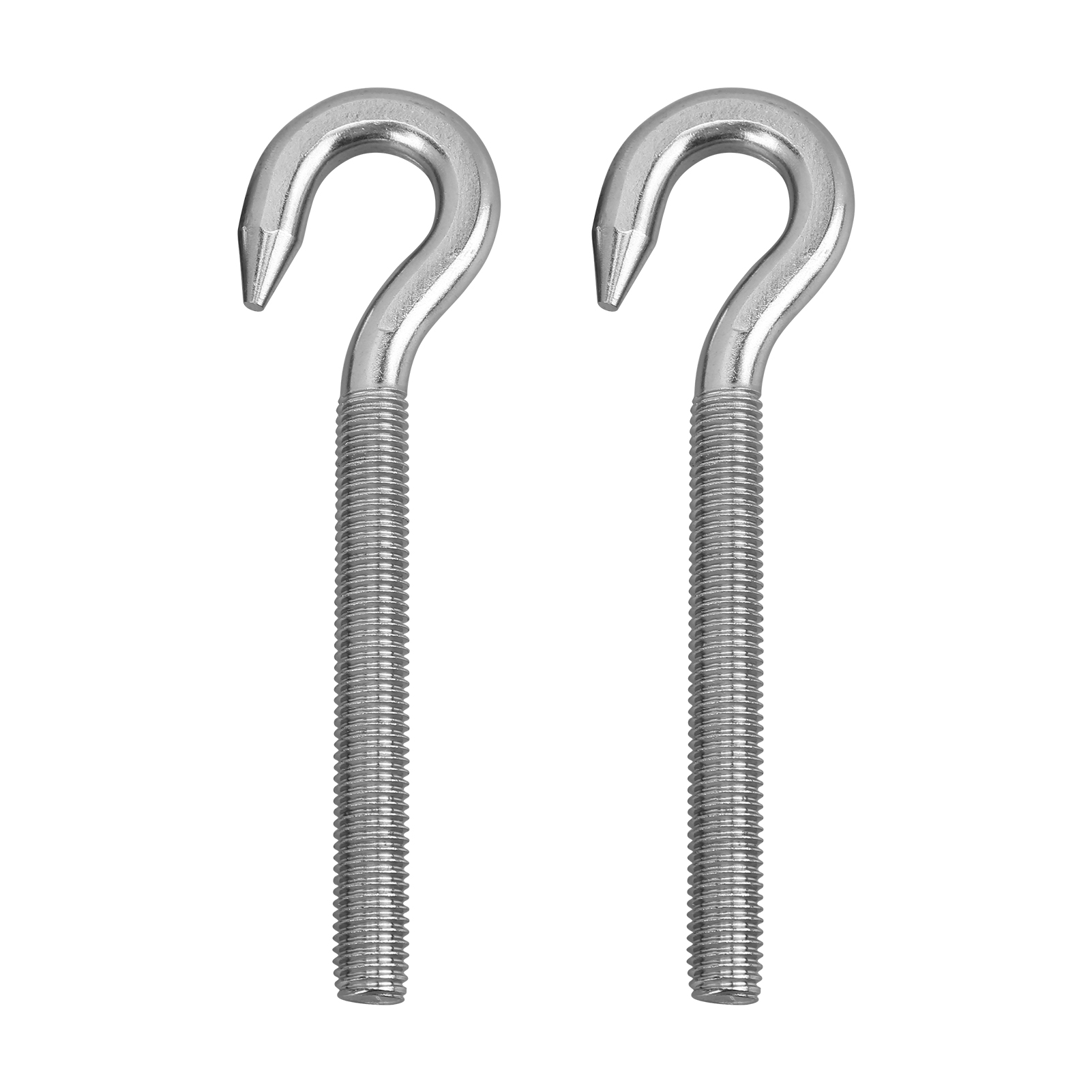 Crochet à vis M12 en acier inoxydable, longueur 14,6 cm, filetage 9,7 cm, lot de 2