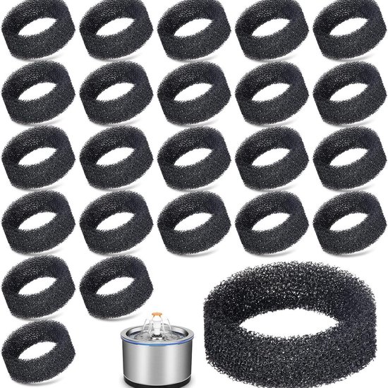 24 Cartucce Filtranti, Cartucce Filtranti Per Fontanelle Per Animali Domestici, Cartucce Filtranti Per Fontanelle Per Gatti, Acciaio Inossidabile, Nero, 785830 Mm