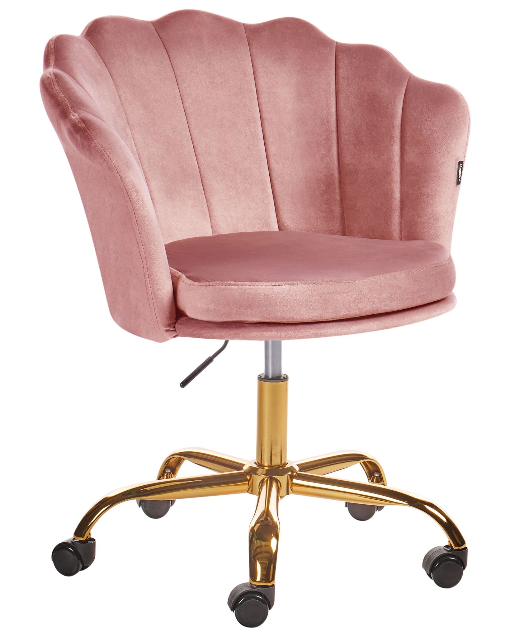 Beliani Desk Chair Monticello Velvet Pink