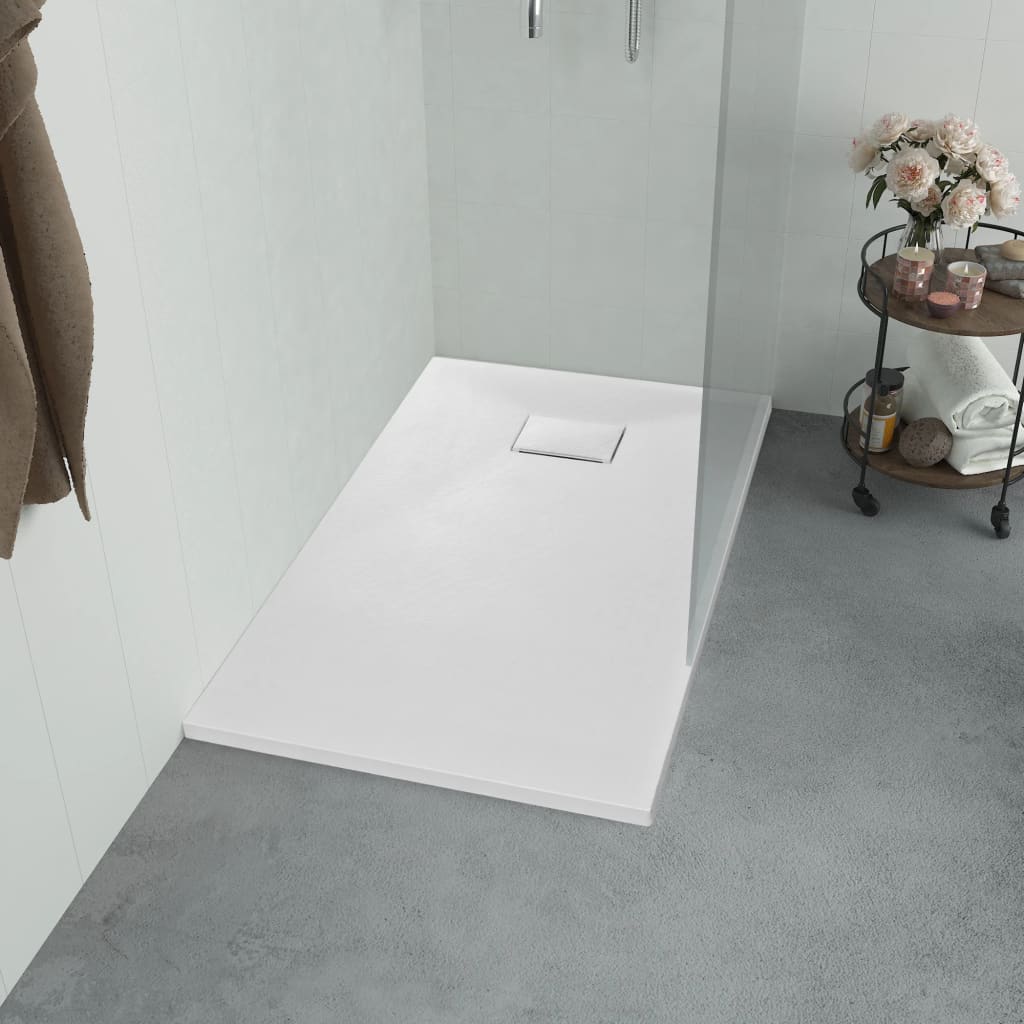 Shower Base Tray Smc White 90x80 Cm Vidaxl