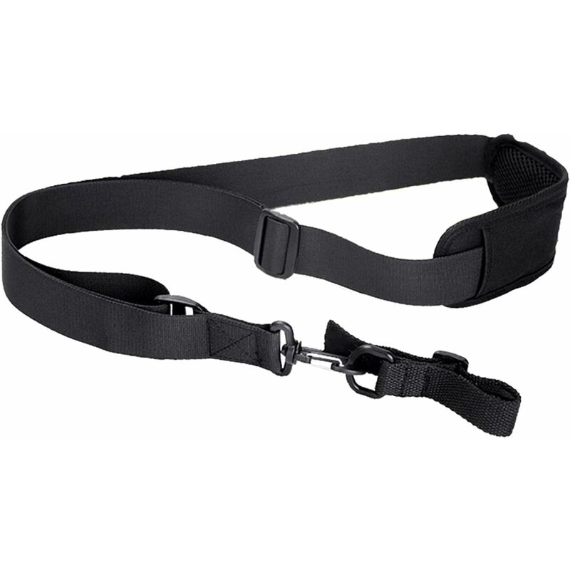Sangle d'épaule en nylon 120 x 5 cm, noire, lot de 2