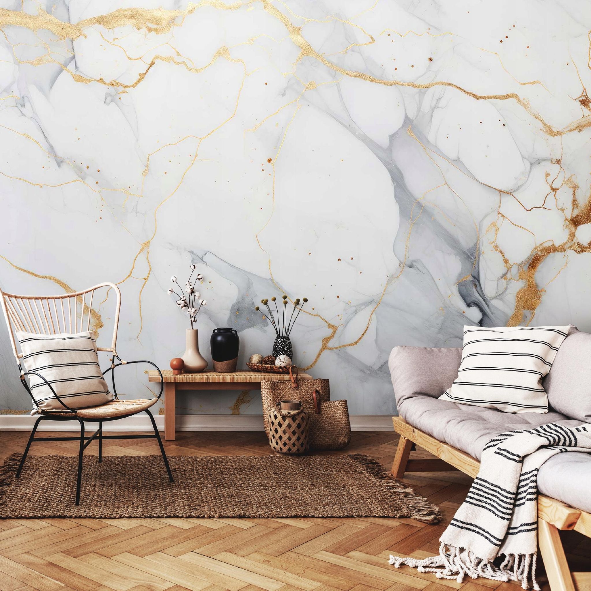 Wallarena Vlies Fototapete Marmor 400x280 Cm, Tapeten, Für Wohn Und Schlafzimmer, Vliestapete Wandtapete Tapete 3d Effekt- Inkl. Kleister - Abstrakt Steine