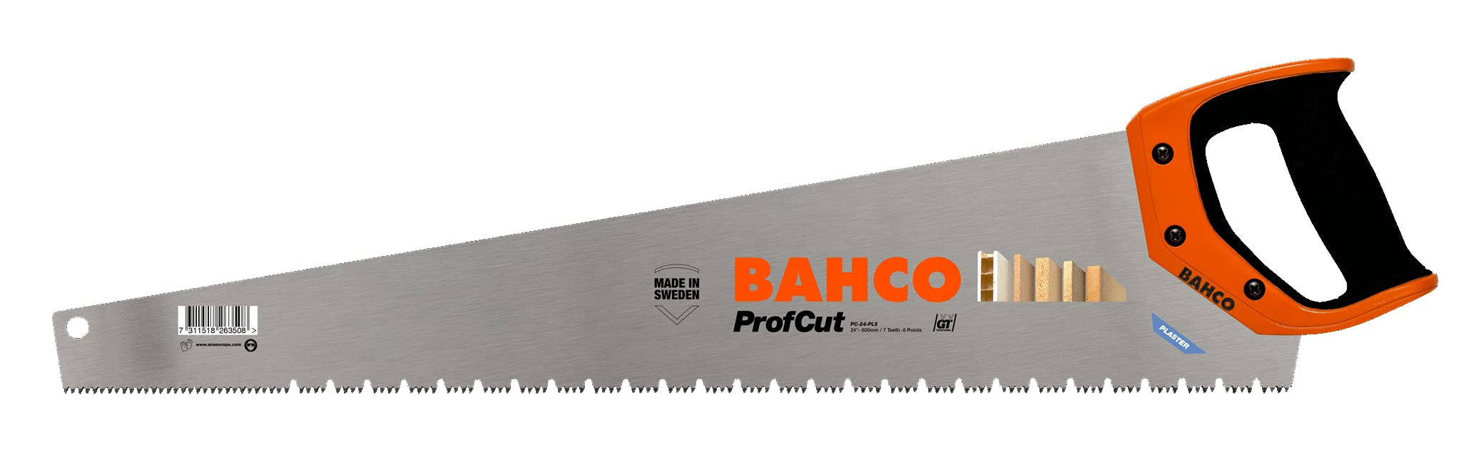 Bahco Grün Handsäge, Profcut-Handsäge Für Gips Und Platten Aus Werkstoffen Auf Holzbasis 7/8 Zpz 24 - Bild 4