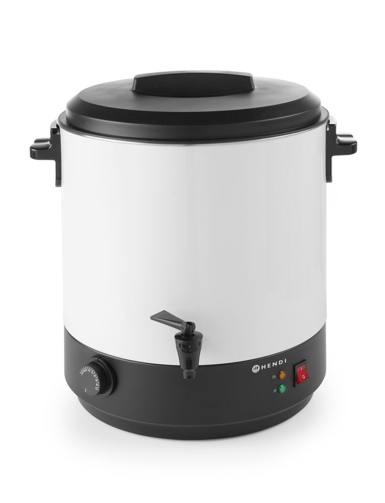 HENDI Heissgetränkespender, Glühweinkocher, Glühwein, Einstellbar bis 110°C, Aufheizdauer ± 75 min, 28L, 230V, 2500W, 447x441x(H)485mm, Edelstahl, Polypropylen, Weiß - Bild 3
