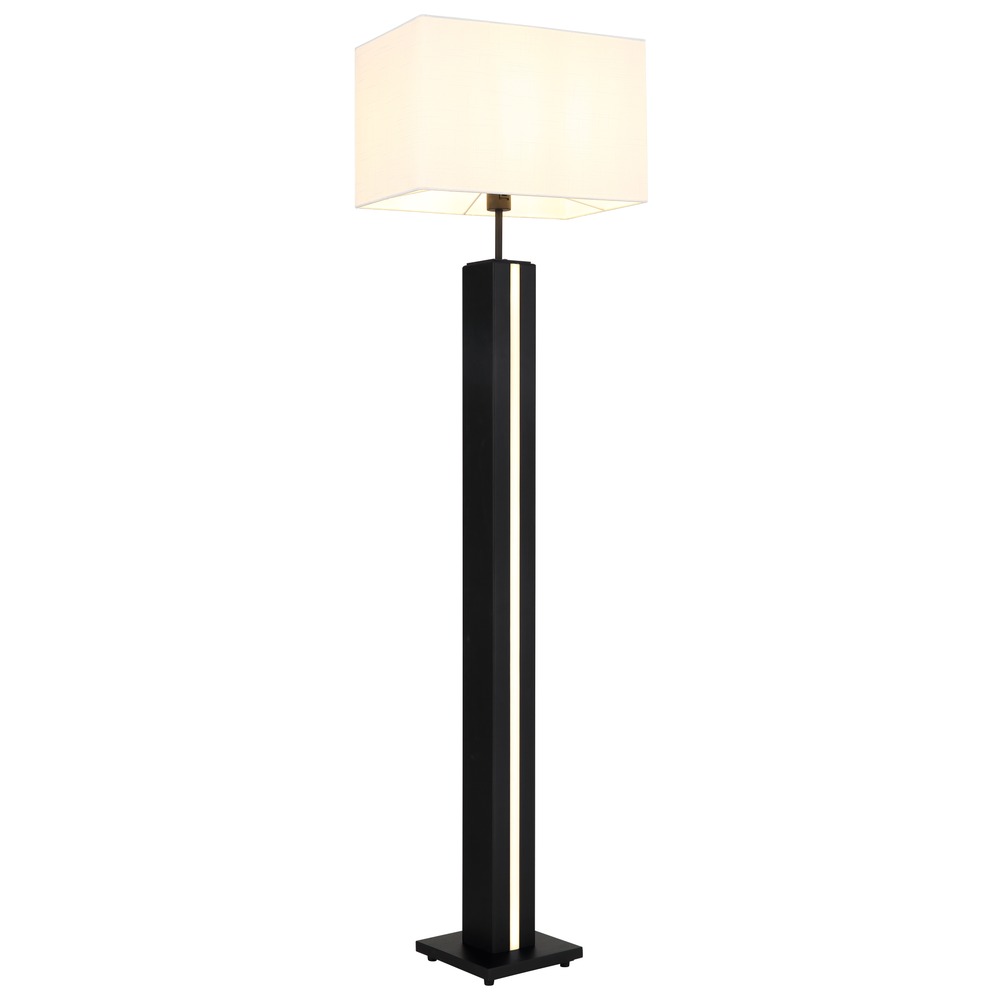 Globo Lighting Schwarz Led Stehlampe Stehleuchte Wohnzimmerlampe Dimmbar Mdf Textil H 150 Cm