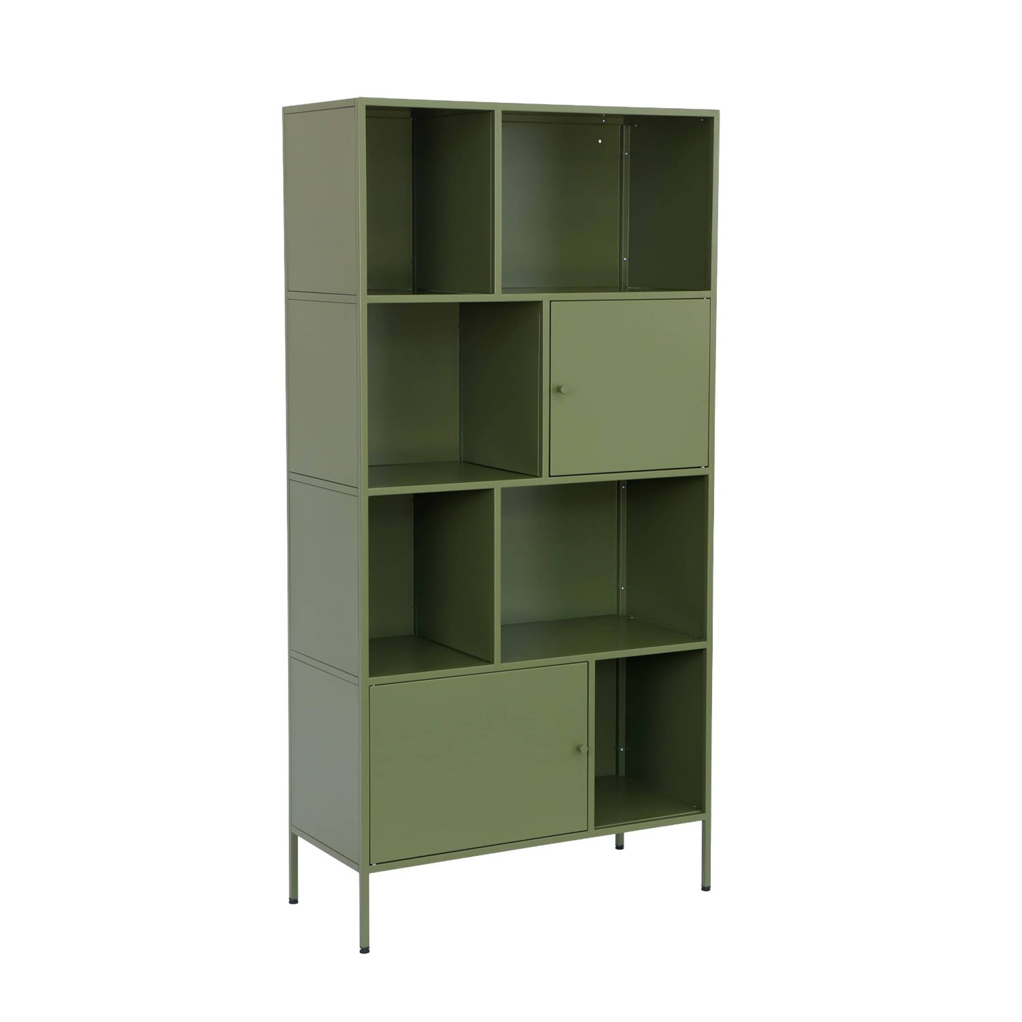 Sweeek Buffet, Industrial Metal Storage Unit With 8 Compartments Green 80x35x160.5 Cm - Oklahoma