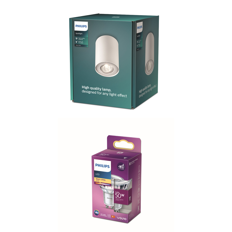 Philips Pillar Aufbauspot Mit 1 Lichtpunkt Gu10 (weiß) - Philips Led Gu10 50w Nicht Dimmbar