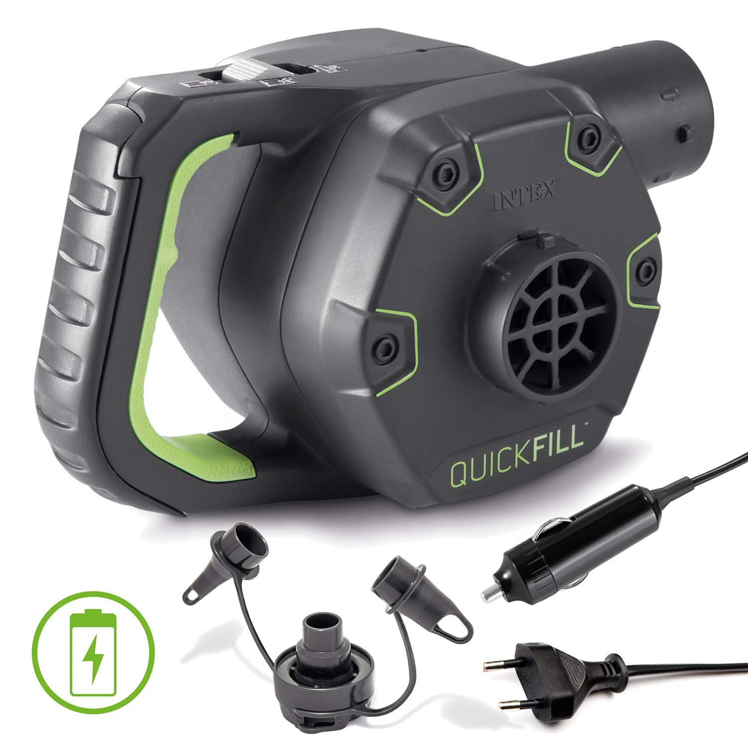 Intex Schwarz Luftpumpe Akku Quick Fill Campingzubehör