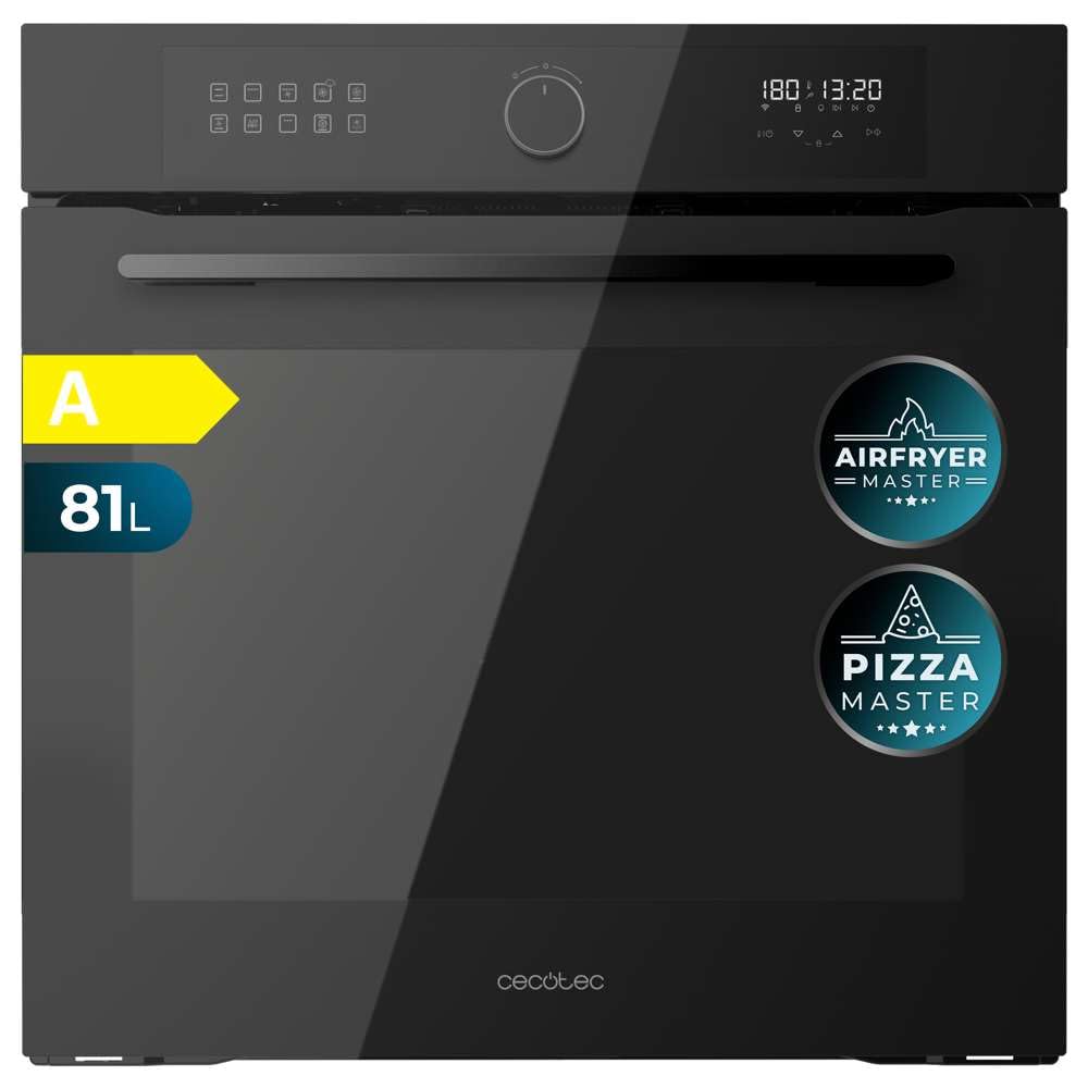 Forno A Incasso Airfryer Glass Black Da 81 L Di Capacità, 11 Funzioni Ed Airfryer Master, Pizza Master, Steam Asisst, Steam Easyclean E 3d Cooking, Classe A.
