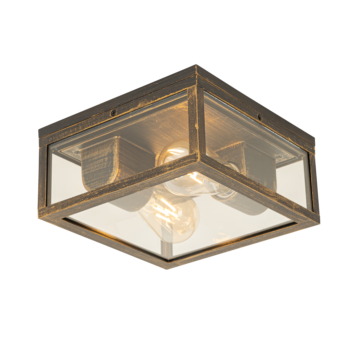 Qazqa Vintage Deckenleuchte Antikgold Ip44 2-flammig - Charlois