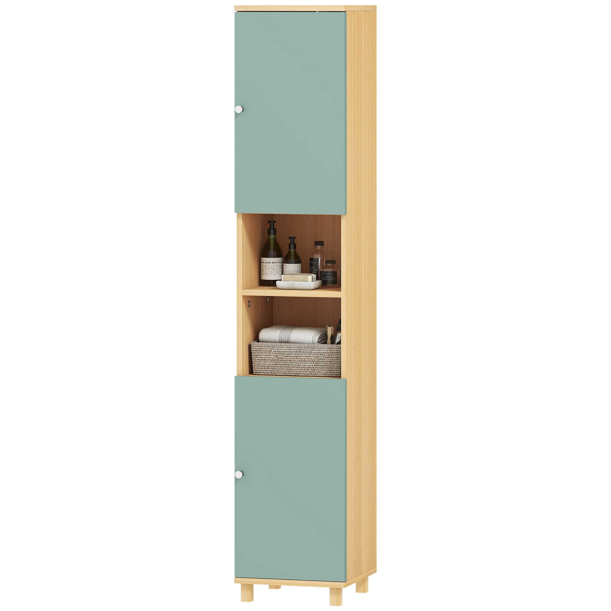 Meuble De Salle De Bain Meuble De Rangement 2 Placards 2 Compartiments