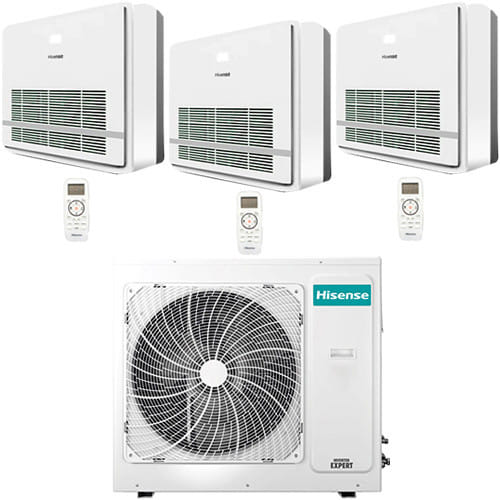 Climatizzatore Condizionatore Hisense Console Serie Turbo R32 Trial Split Inverter 9000 + 12000 + 12000 Btu Con U.e. 4amw81u4rjc Novitá Classe A++/a+