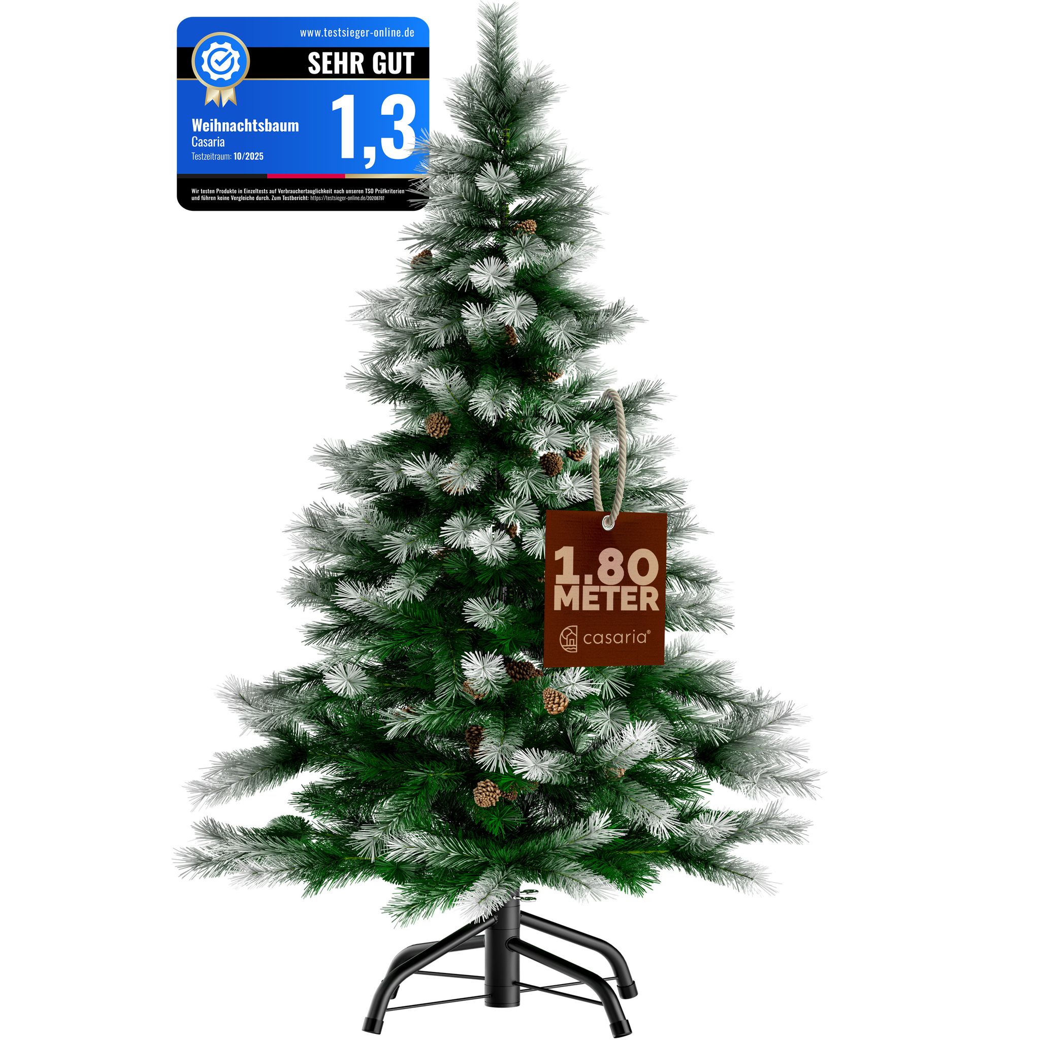 Weihnachtsbaum Künstlich 140 150 180 240 Cm Dichte Spitzen Schneller Aufbau Metallständer Wie Echt Schwer Entflammbar Tannenbaum Schnee 180cm - Casaria