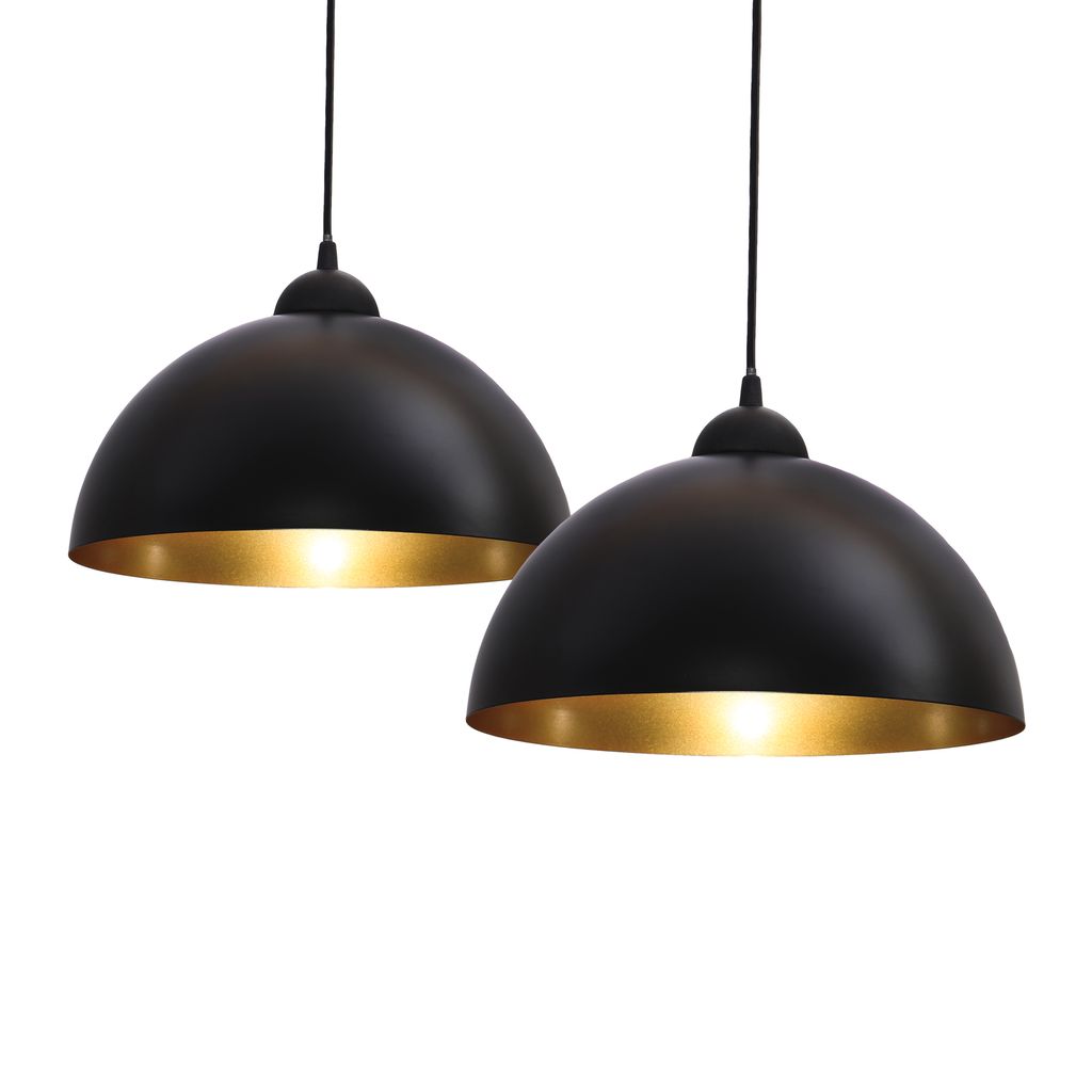 B.k.licht - Suspension Design Lustre Vintage Noir-doré Luminaire