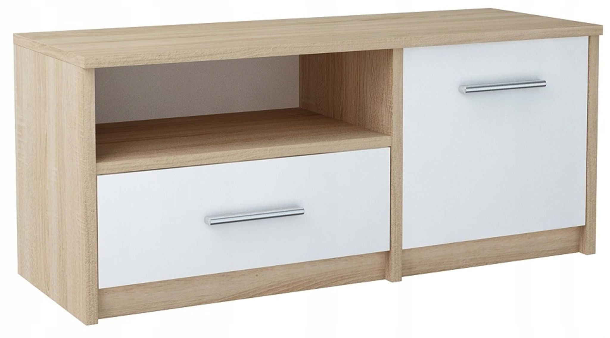 Meuble Tv Bodo 1d1s Blanc-étagère Sonoma