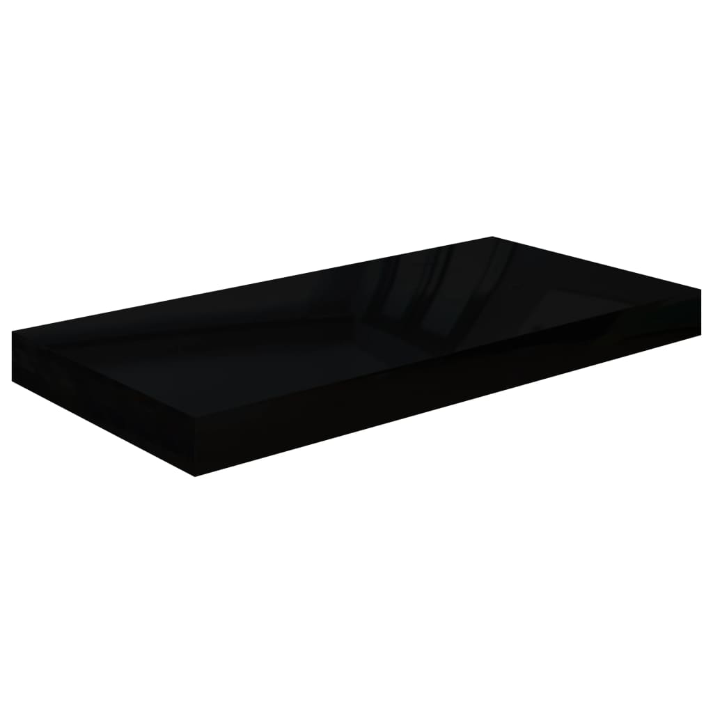 Vidaxl Schwarz Floating Wall Shelf High Gloss Black 50X23,5X3,8 Cm Mdf