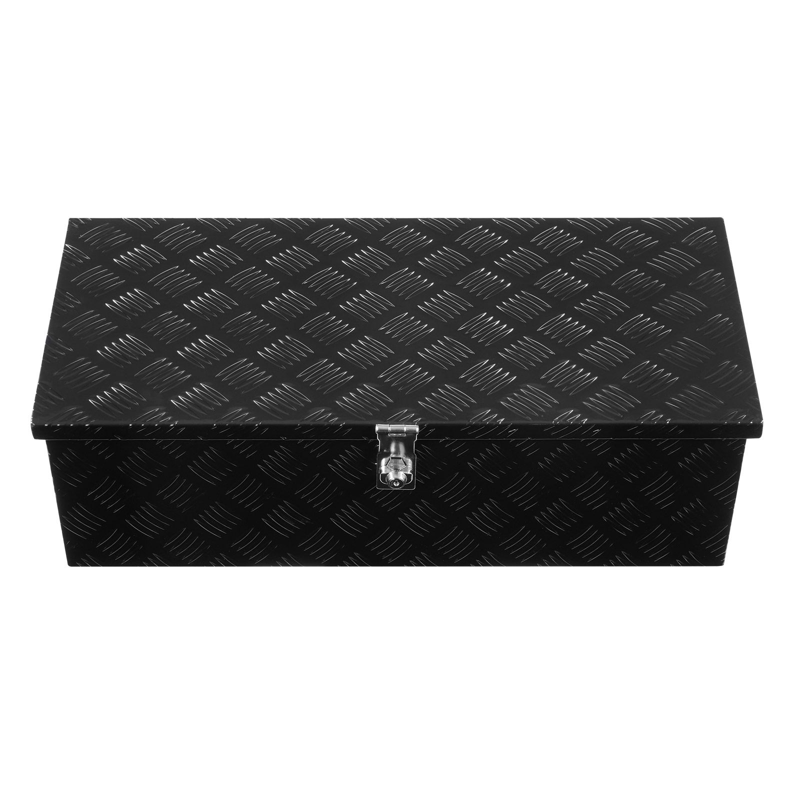 Coffre à outils aluminium robuste pour camionnette, poignée latérale et clés, 76,2 x 33 x 24,4 cm, noir