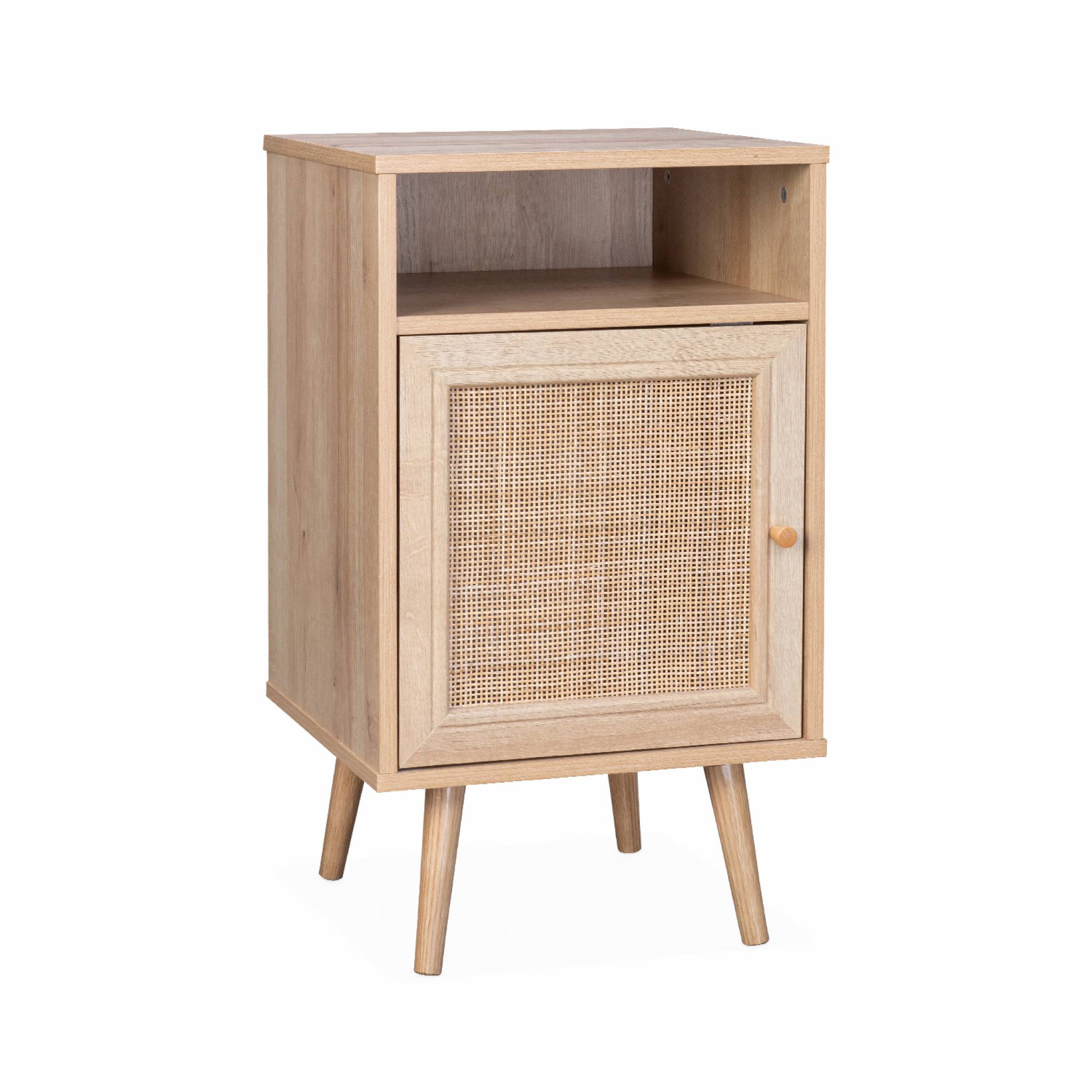 Sweeek - Table De Chevet En Cannage Coloris Naturel - Bohème