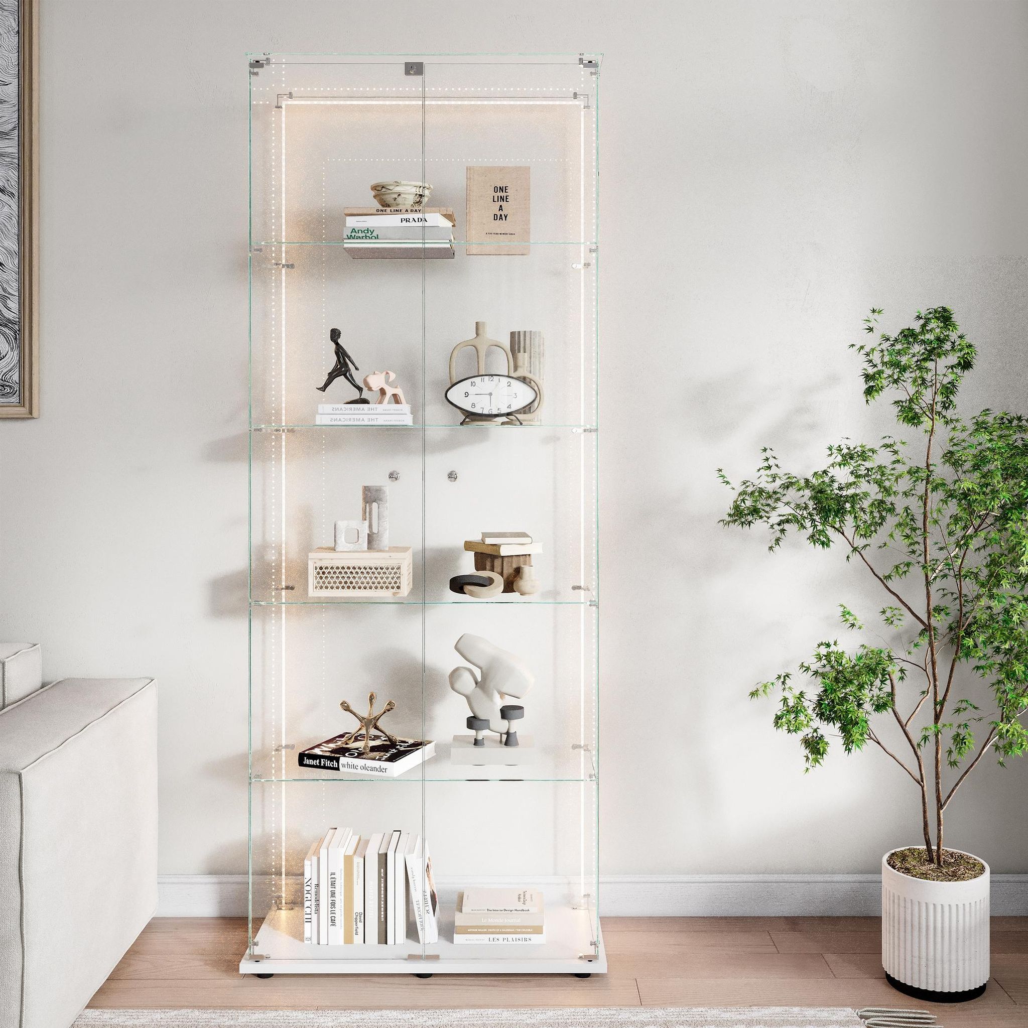 Vitrine En Verre Avec Bande Led