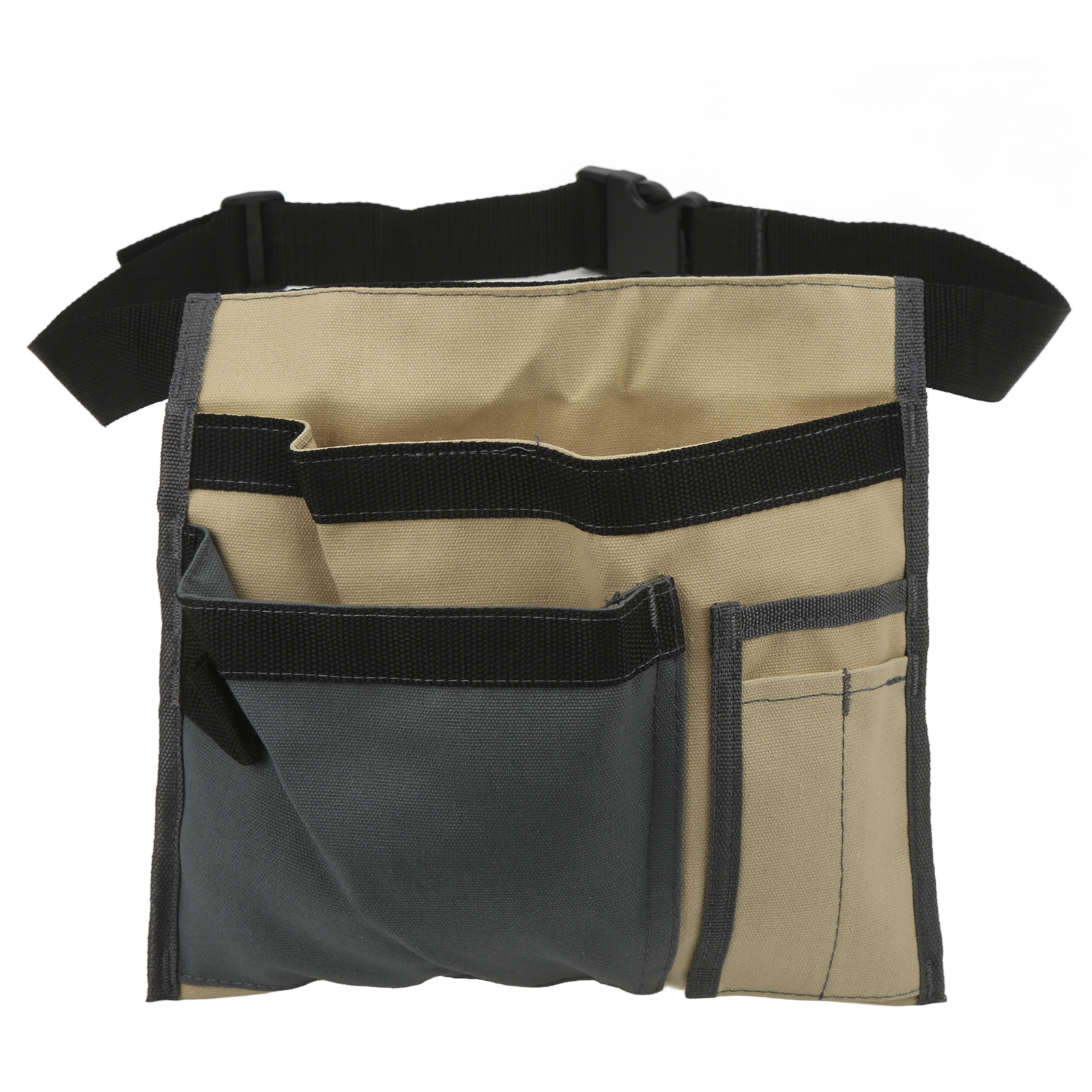 Sac ceinture à outils en toile 12 oz, 28 x 25 cm, 6 poches, kaki