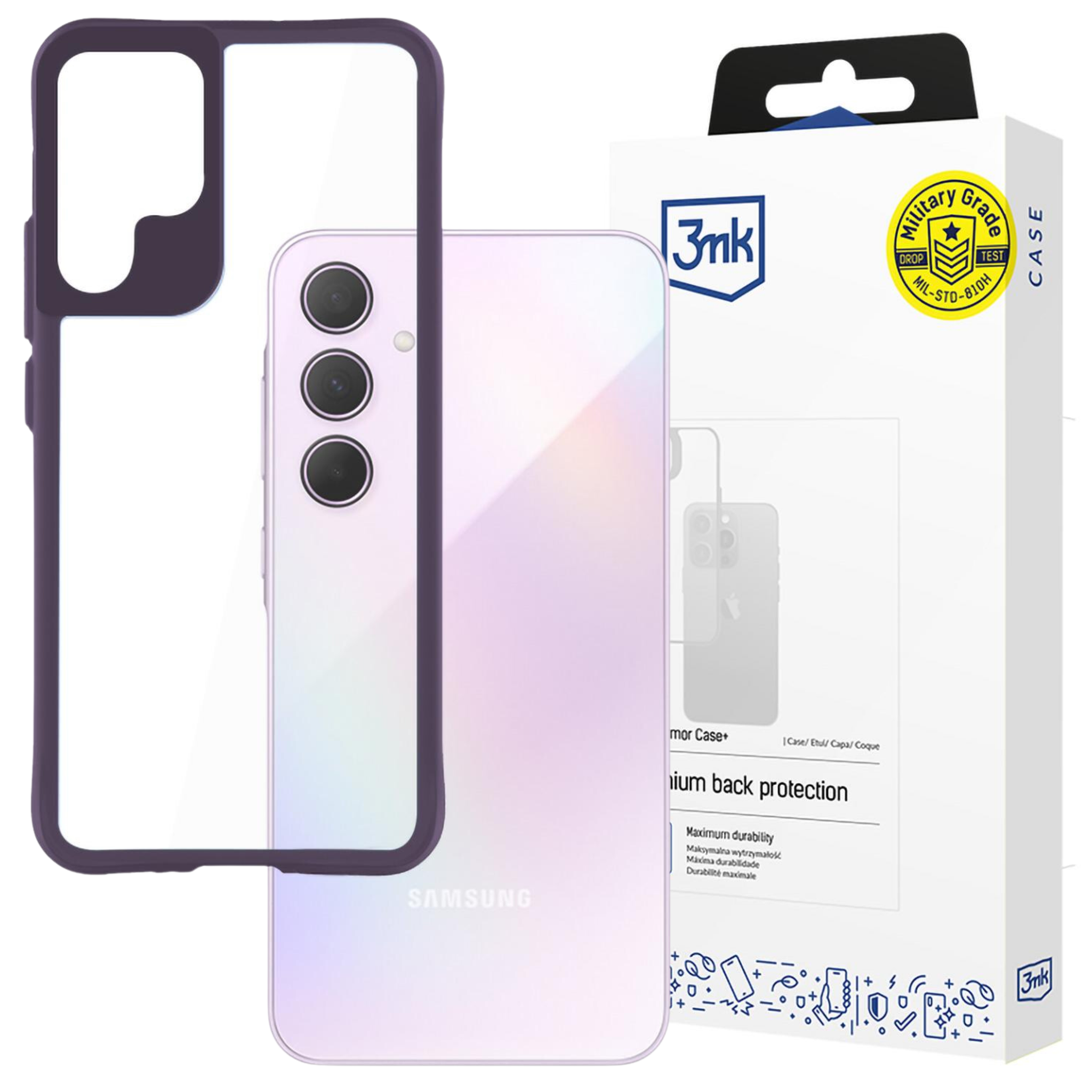 Oem Violett Samsung Galaxy A35 5G - 3Mk Satin Armor Case+ Lila
