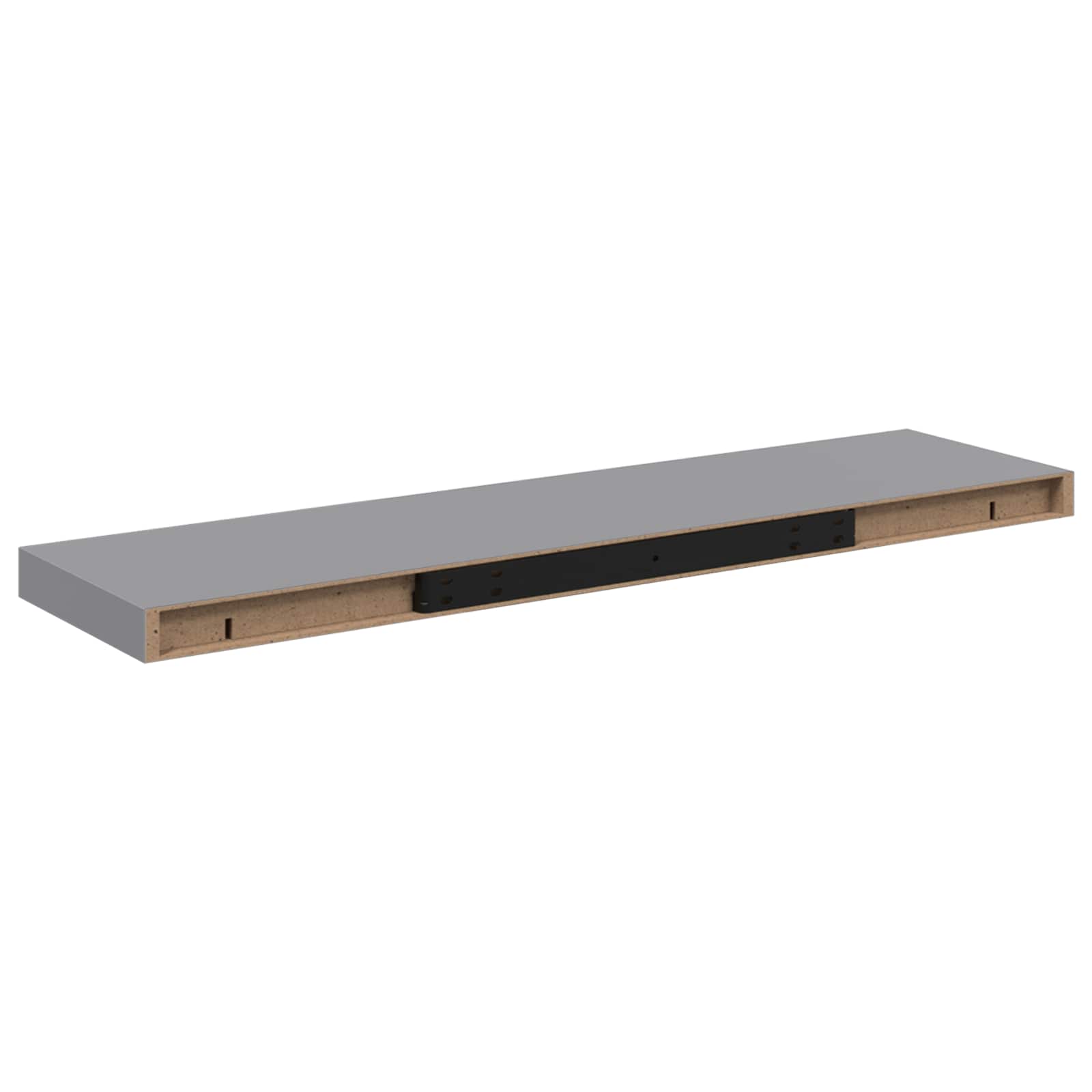 Vidaxl Grau Floating Wall Shelves 2 Pcs Grey 90X23,5X3,8 Cm Mdf