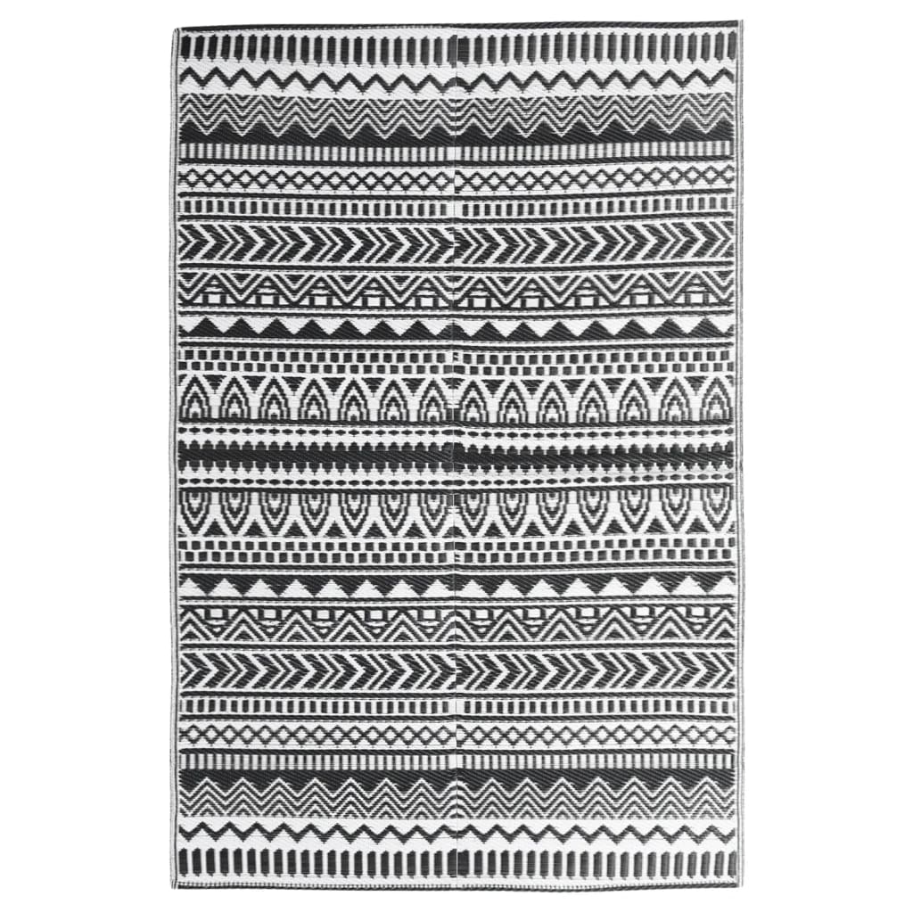 vidaXL Outdoor-Teppich ARAKIL Schwarz 190x290 cm PP
