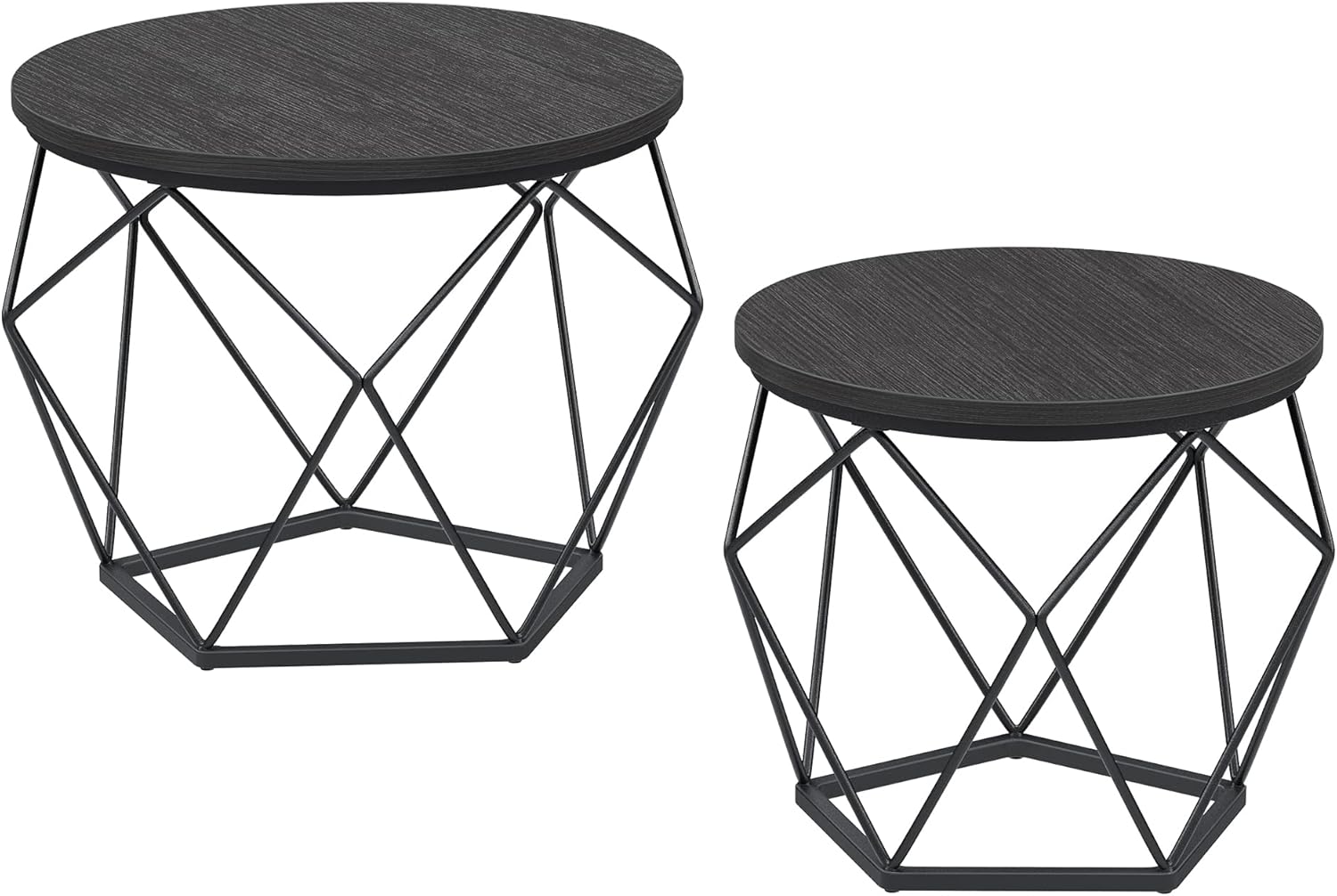 Vasagle - Table Basse Ronde, Lot De 2