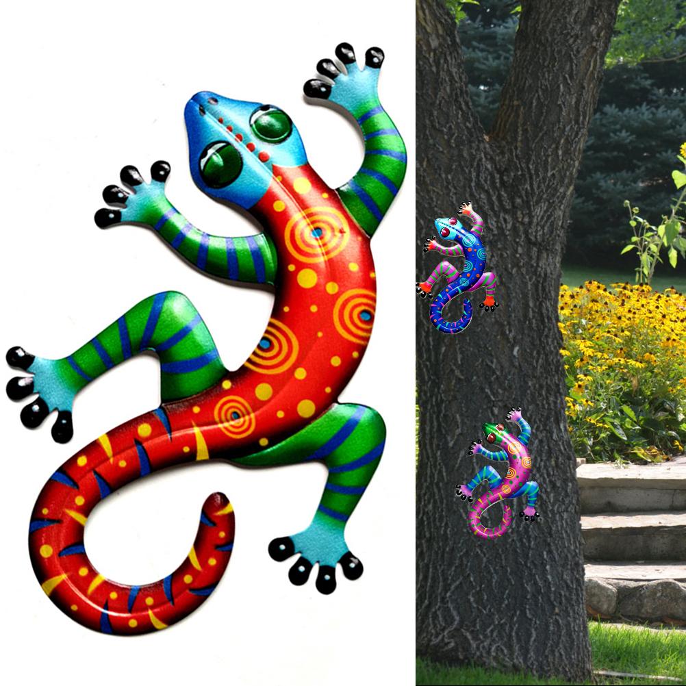 Punnyb Dekorative Wanddekoration In Form Eines Eisengeckos Für Zuhause