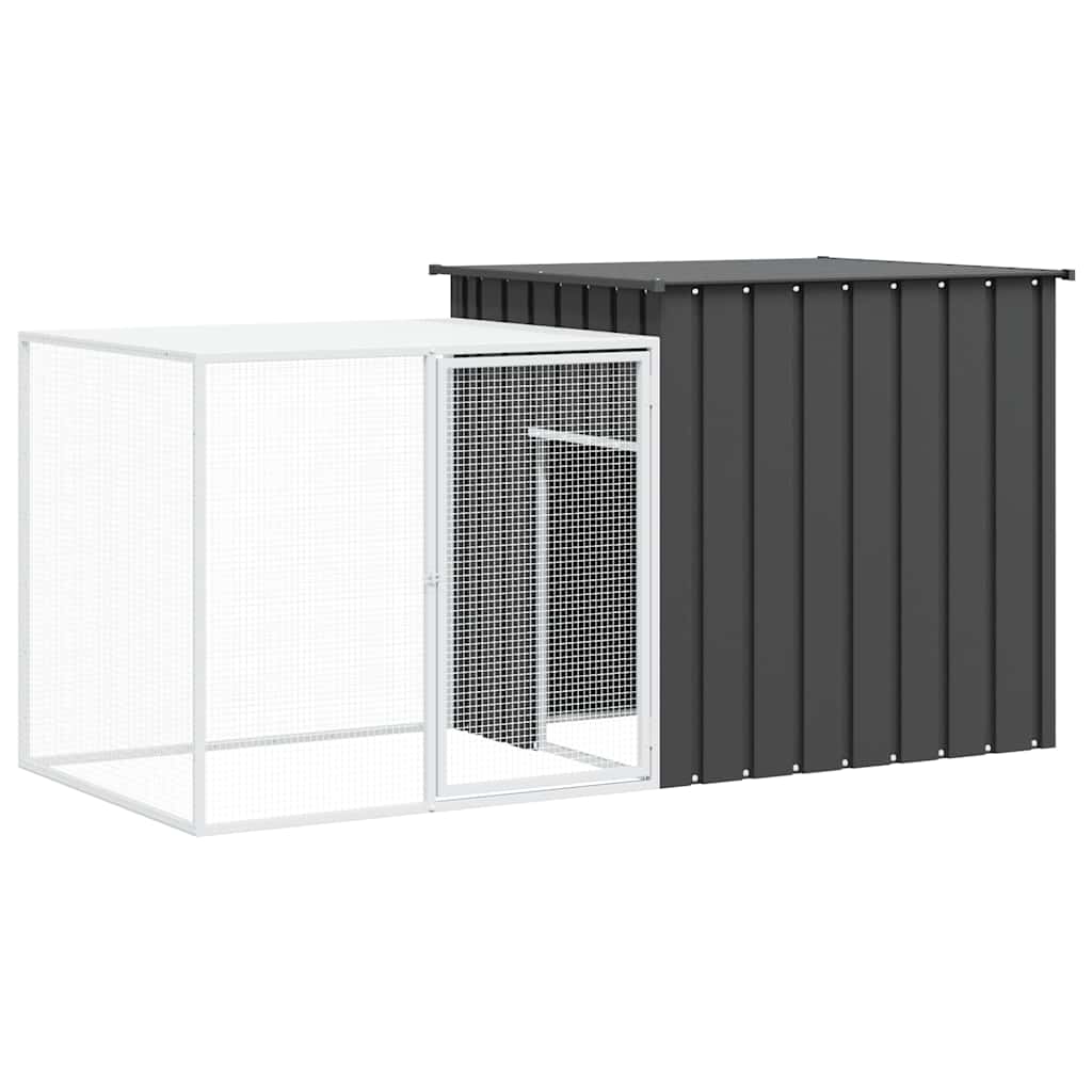 Vidaxl Anthrazit Kaninchenkäfig 200X91x100 Cm Verzinkter Stahl