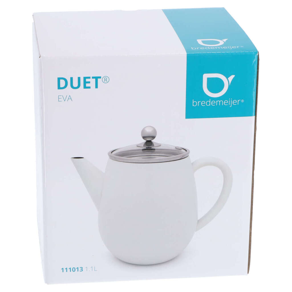 Bredemeijer Schwarz Teekanne Duet Eva 1,1 Liter In Farbe Weiß Satiniert - Image 3