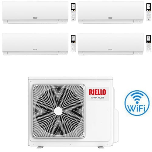 Climatizzatore Condizionatore Riello Aaria Plus I Wi-fi Quadri Split Inverter R32 9000 + 9000 + 9000 + 9000 Btu Con U.e Aaria Multi 475 Pi Classe A++/a+