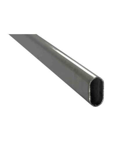 Tubo Per Armadio Ovale In Metallo Cromato 30x15mm Lunghezza 90cm Ma...
