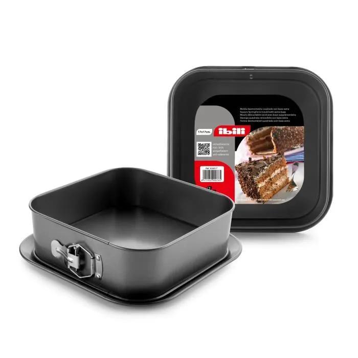Ibili Schwarz Antihaft-Kuchenform Quadrat 17 Cm