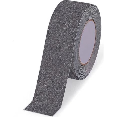 Bande antidérapante pour escaliers extérieurs en PVC gris, grain 80, 5 cm x 5 m