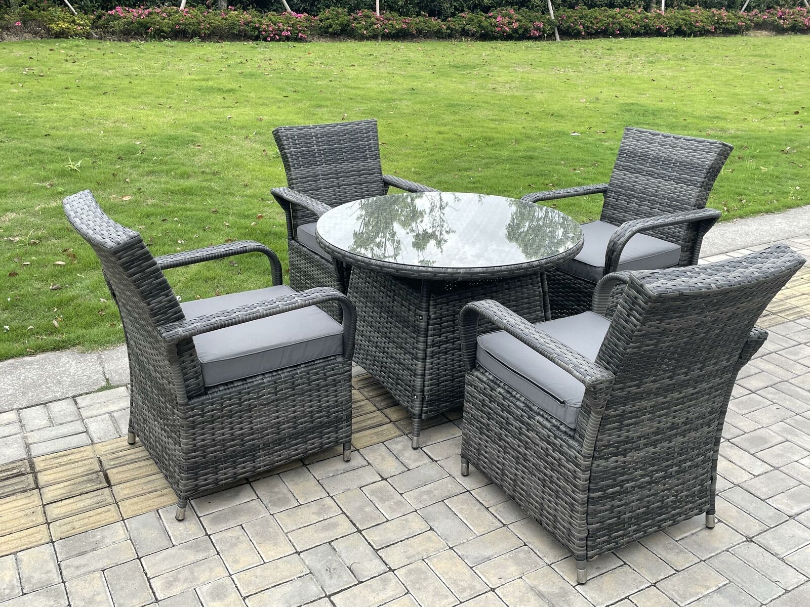 Rattan Meubles De Jardin Table À Manger Et Chaises Wicker Patio Outdoor