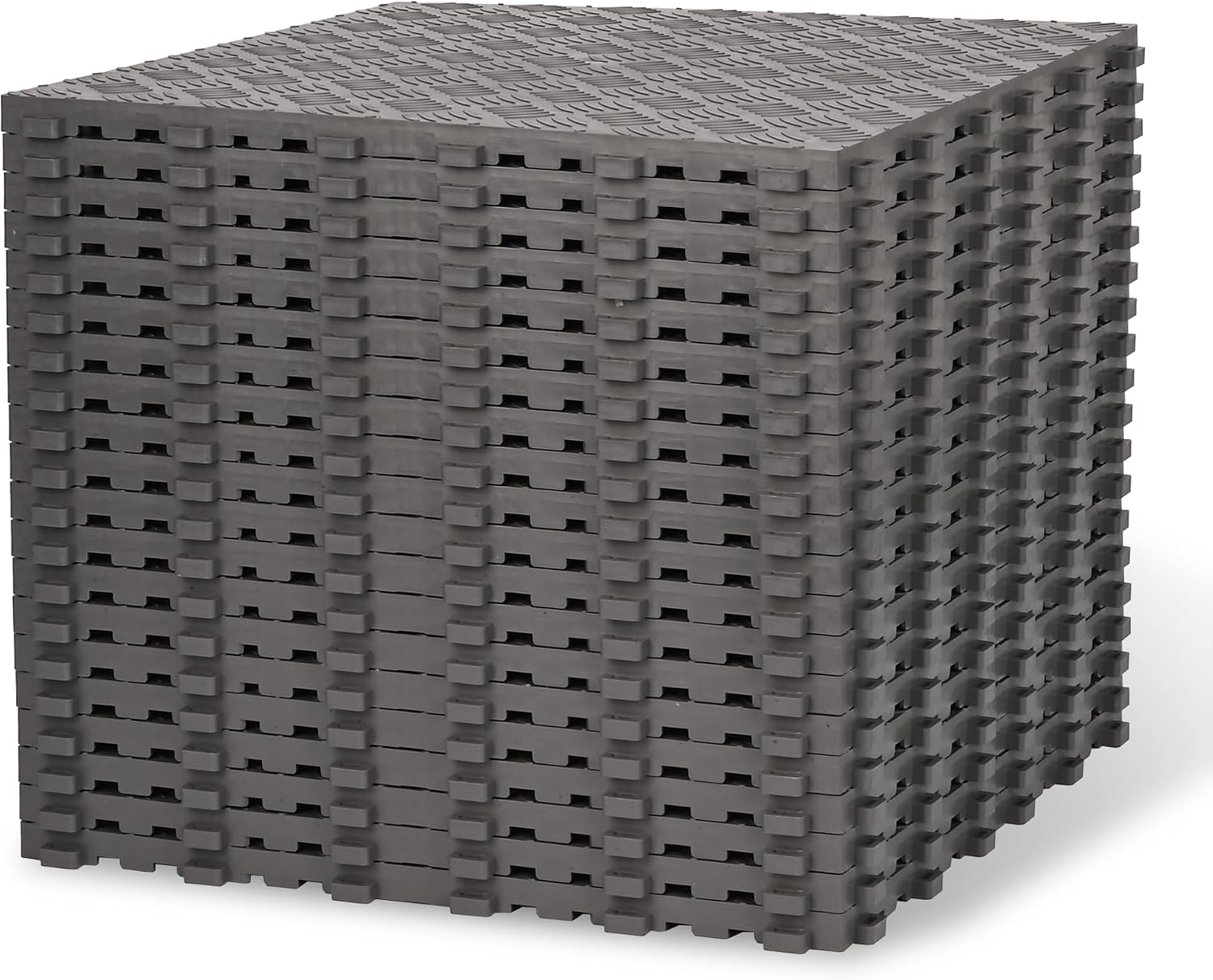 Dalles de sol emboîtables 40 x 40 cm, antidérapantes, gris, lot de 20 (3,2 m²)