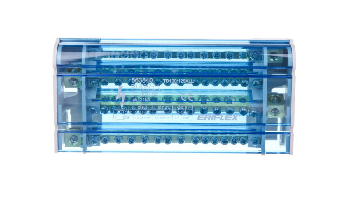 Caddy Blau Verteilerschrank, Erico 4-Poliger Verteilerblock 125A Td 100/125All (563840) - Image 4