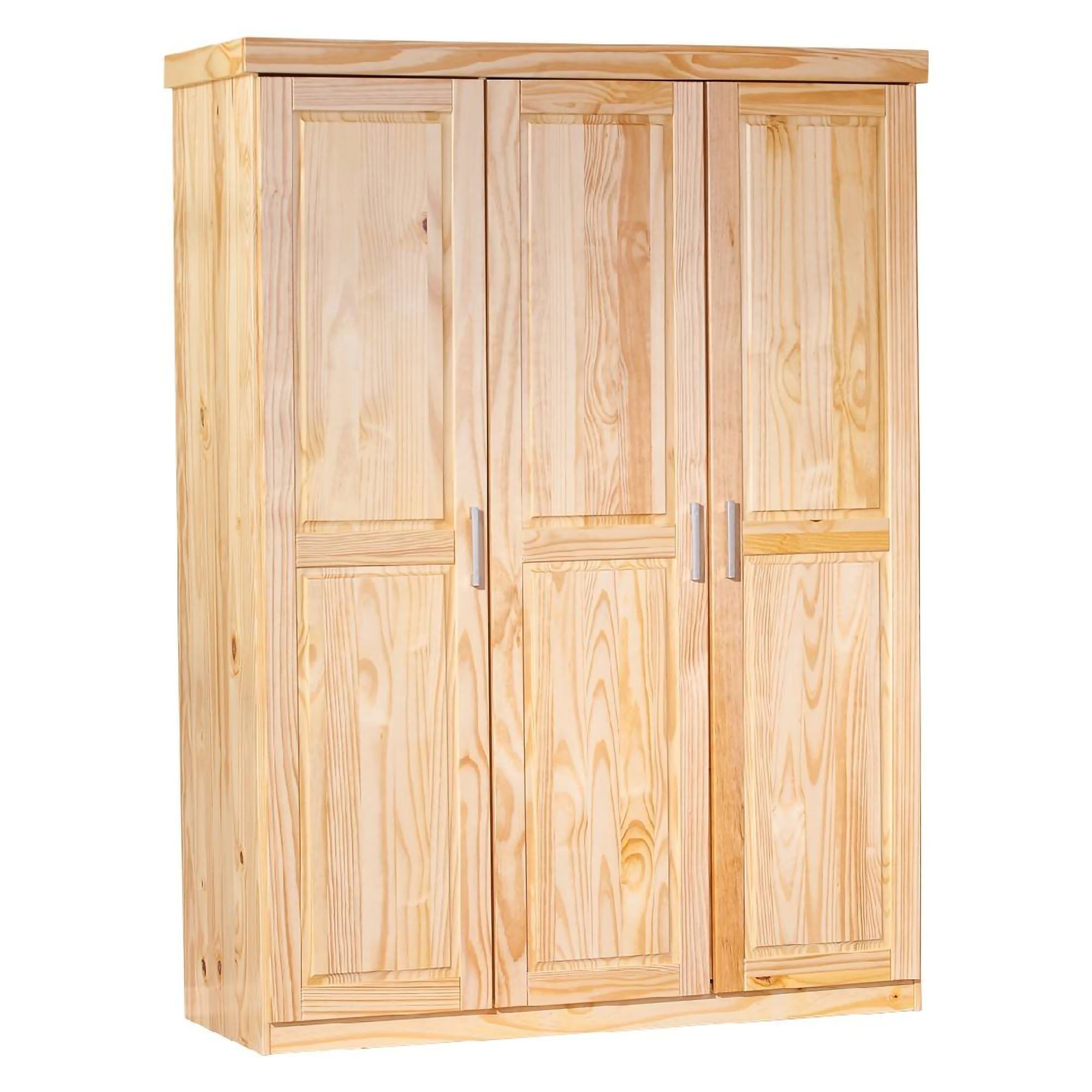 Dreitüriger Kleiderschrank, Eichenfarbe, 140 X 190 X 55 Cm.