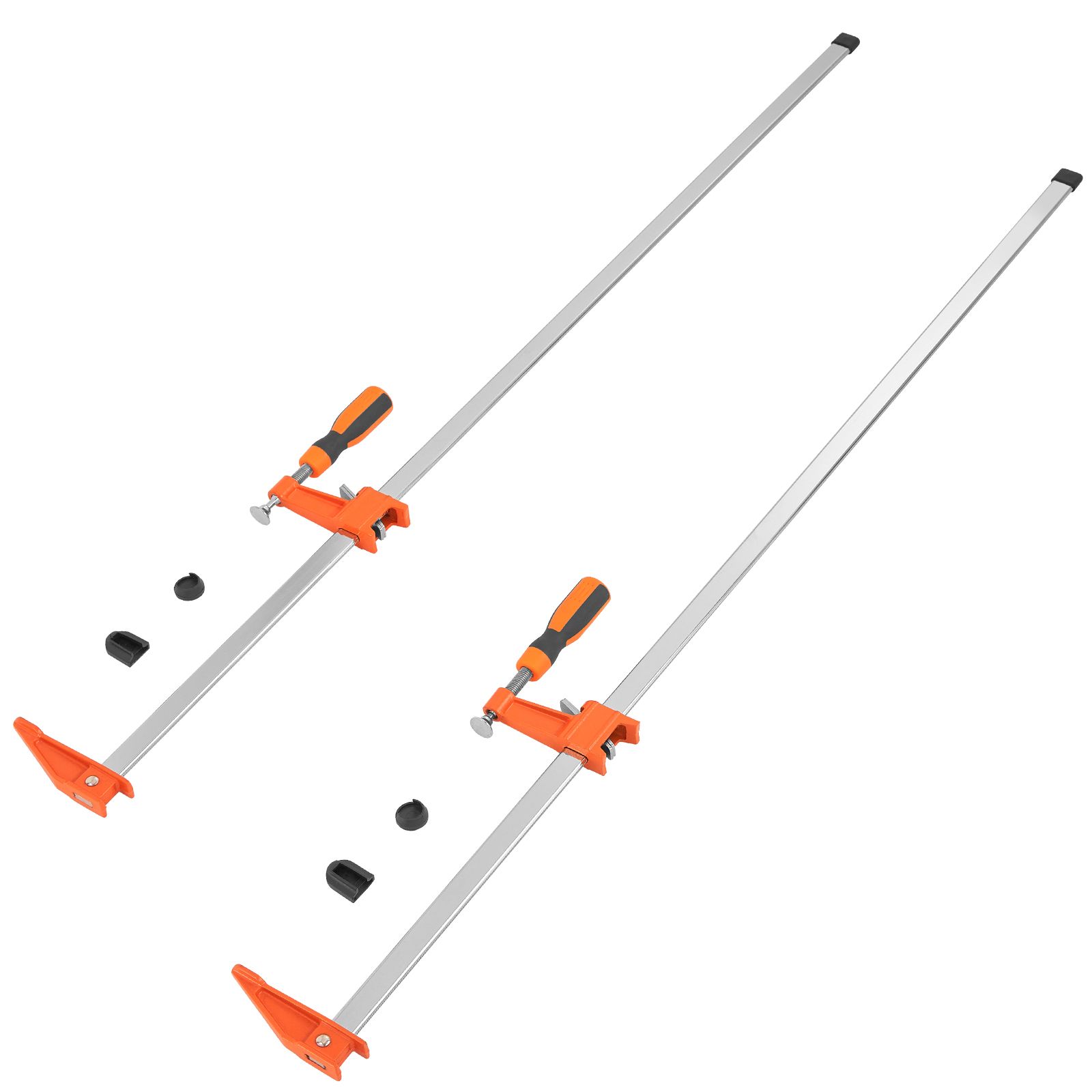 Serre-joints à barre à changement rapide, 914,4 mm, fonte et acier au carbone, charge max 272 kg, profondeur 63,5 mm, lot de 2