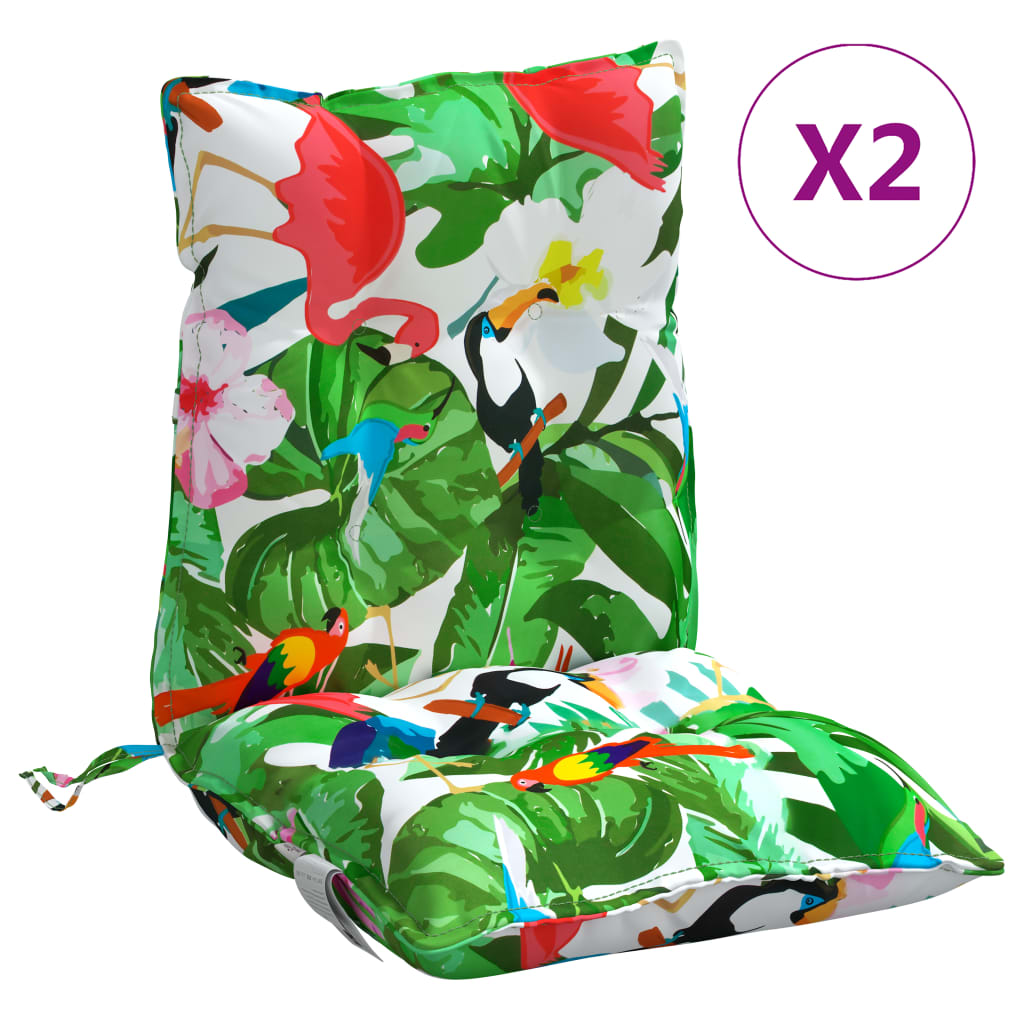 Lowback Chair Cushions 2 Pcs Multicolour Oxford Fabric Vidaxl
