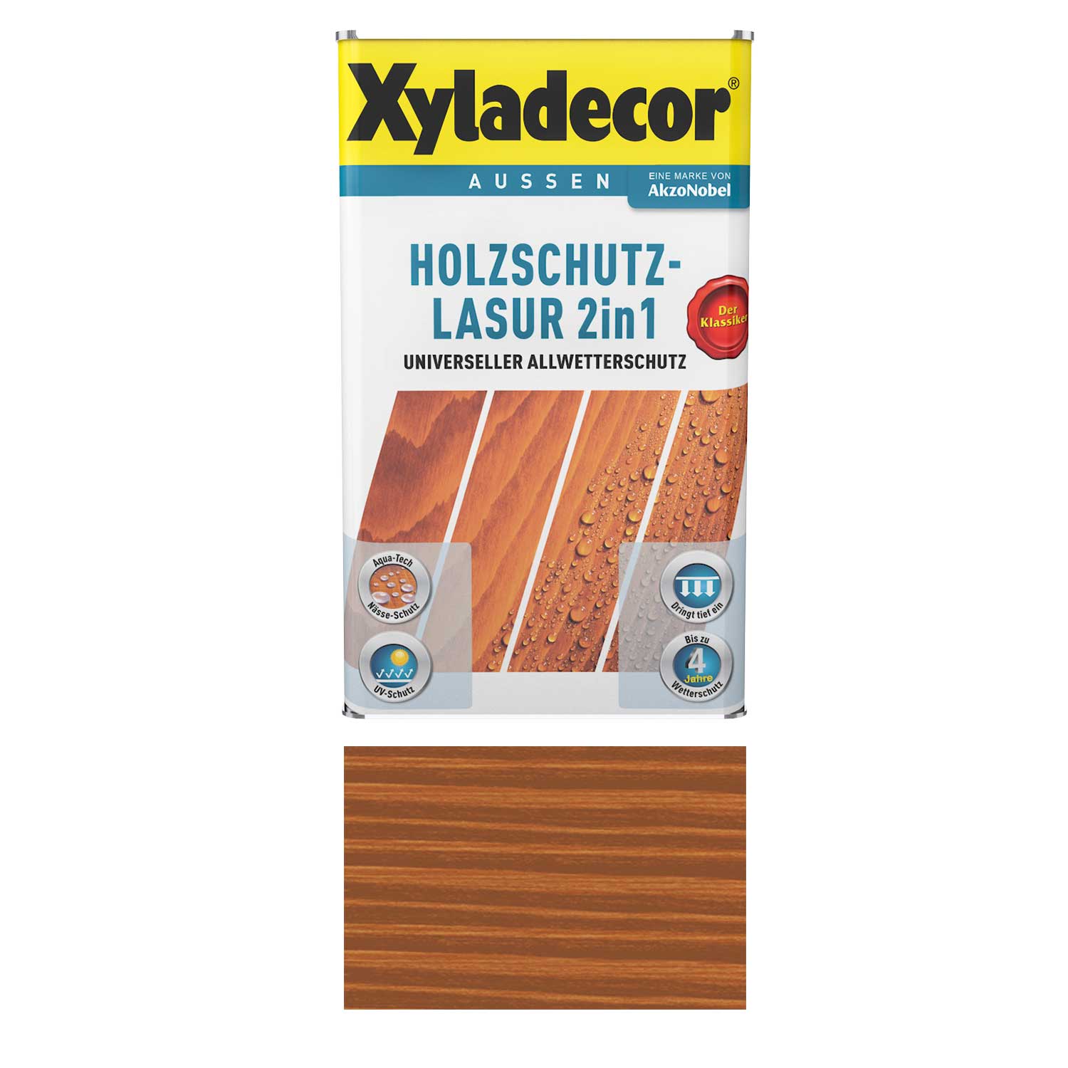 Xyladecor - Holzschutz Lasur Für Außenbereich 2in1 Kastanie 0,75l Universeller Allwetterschutz&nbsp5087238bade