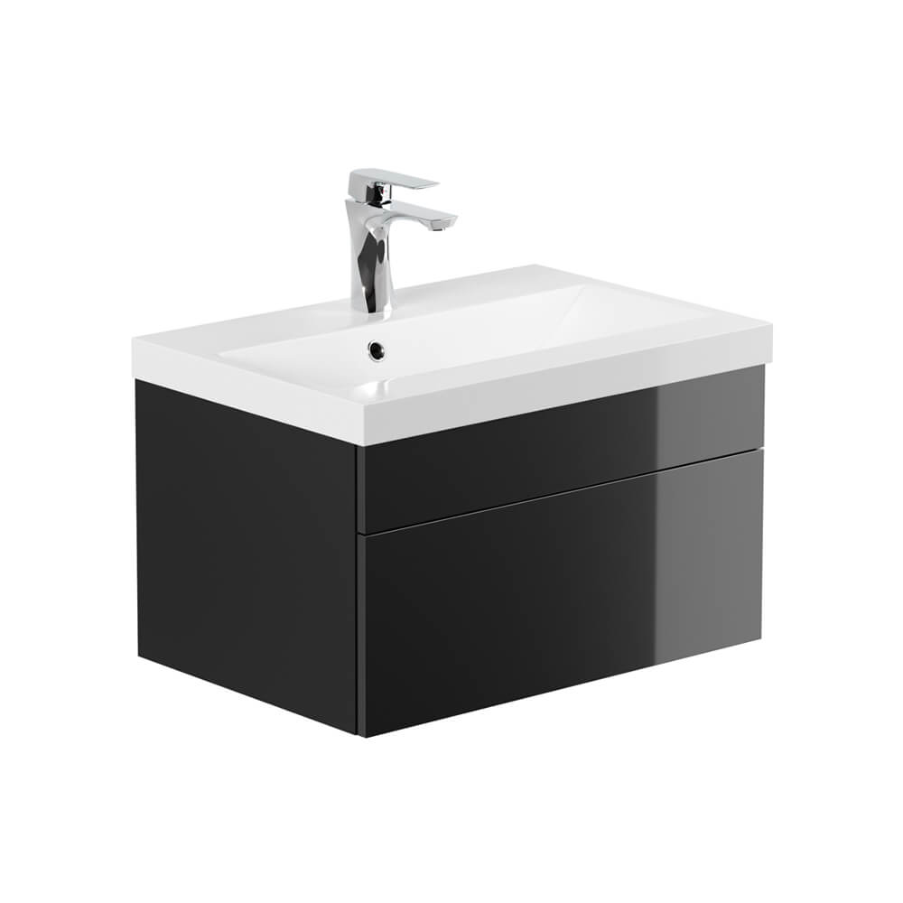 Home Deluxe - Ensemble complet de meubles de salle de bains wangerooge Made in Germany Couleur : noir, Taille : s