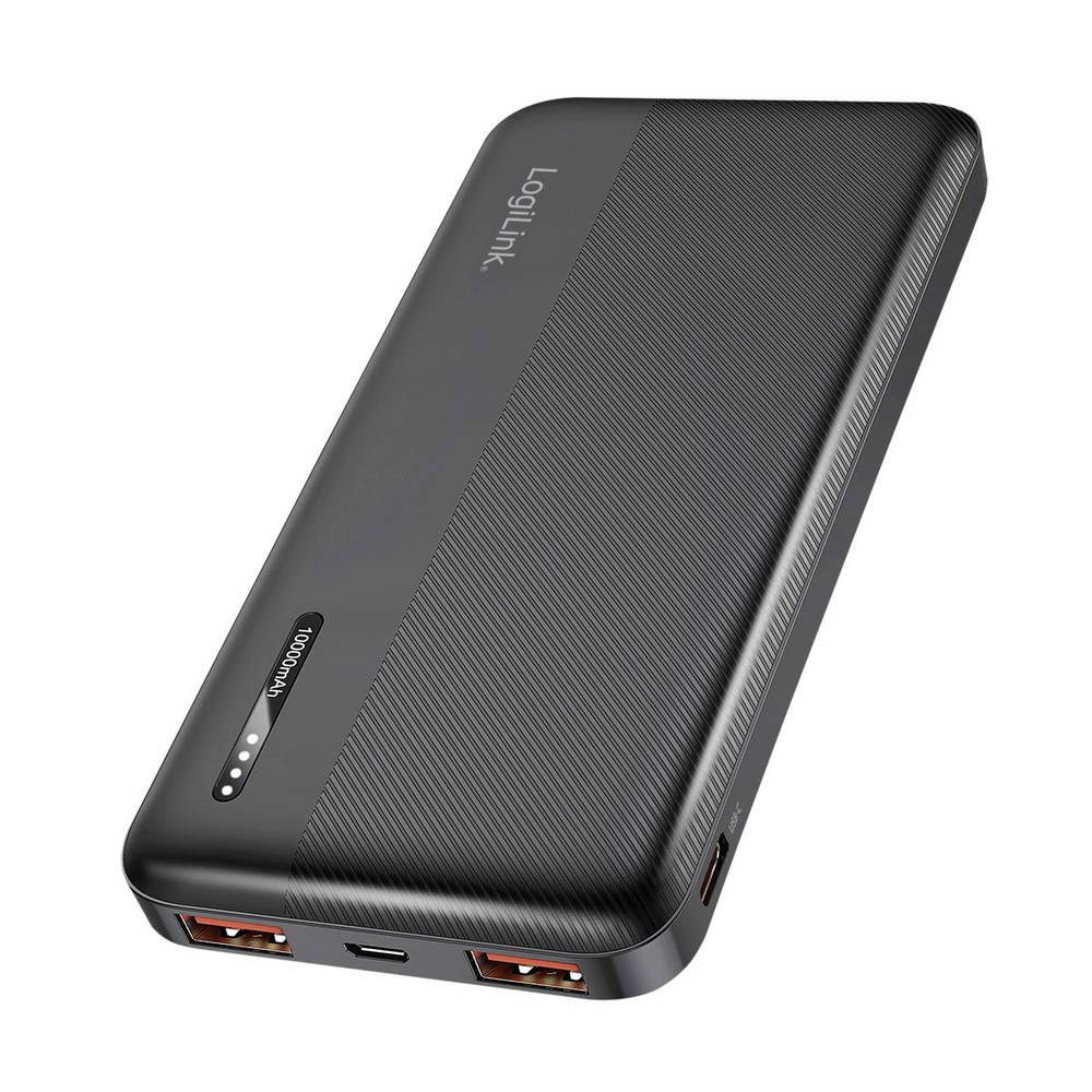 Logilink Pa0372 Power Bank 10000 Mah Ricarica Rapida Li-ion Nero Indicazione Di Stato