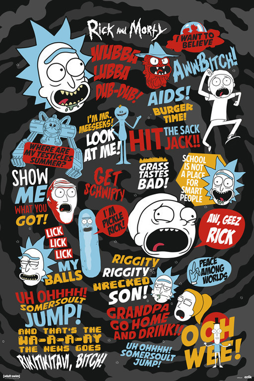 Grupo Erik Mehrfarbig Poster Rick Und Morty Zitate