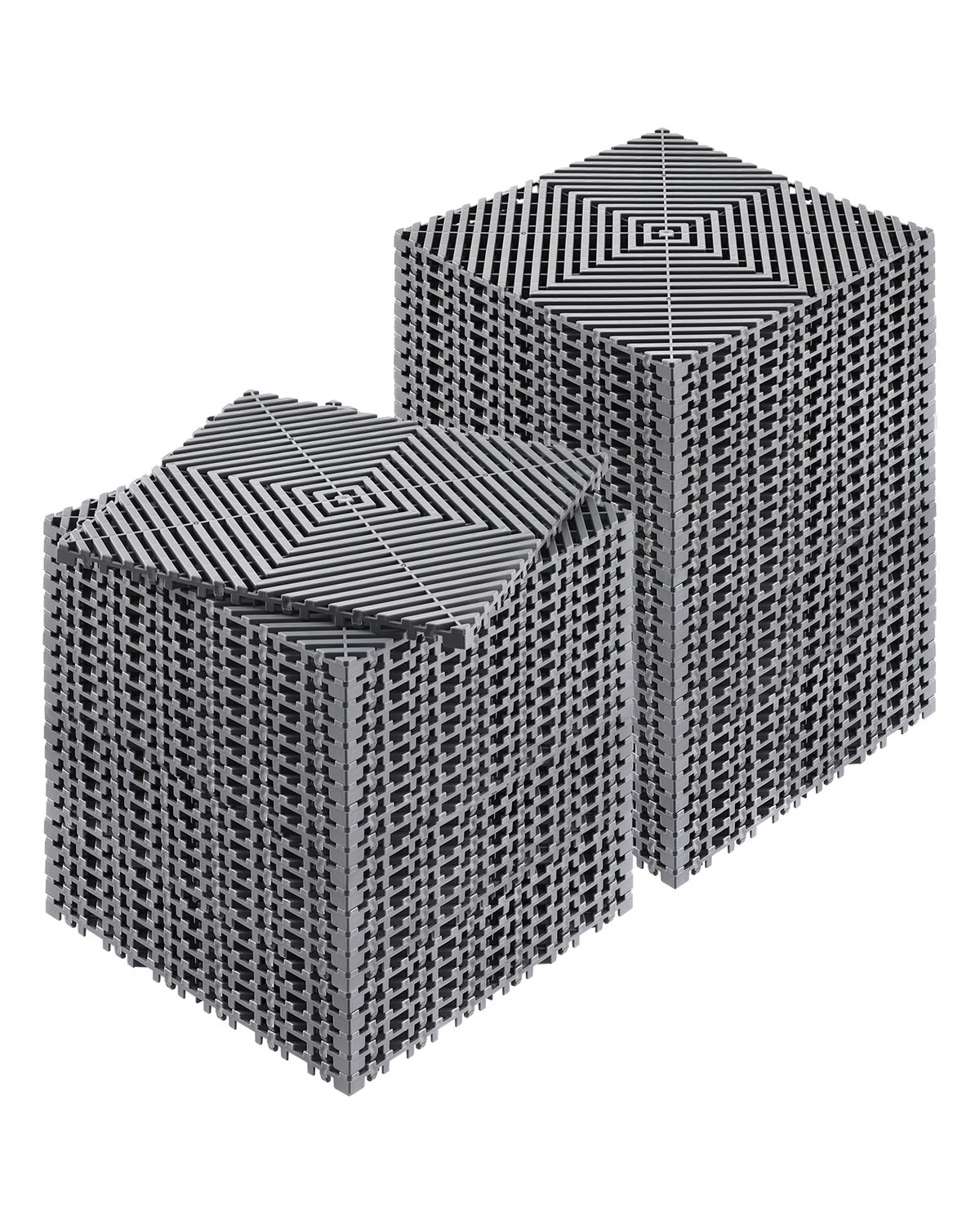 Dalle de drainage emboîtable 30x30 cm en polypropylène gris, épaisseur 15 mm, lot de 50