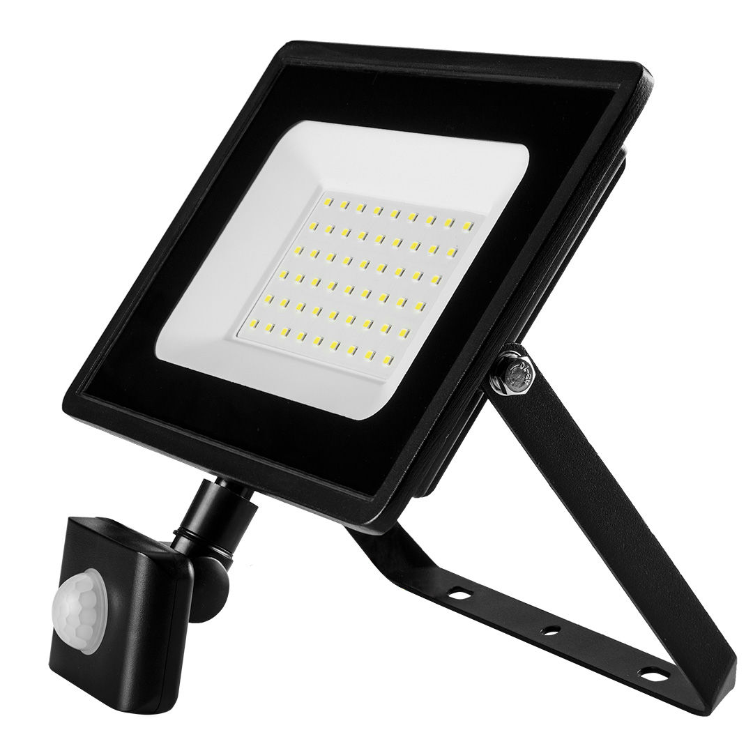 Tresice France Schwarz Led-Strahler 100° Winkel 50 W Mit Bewegungsmelder, Ip65