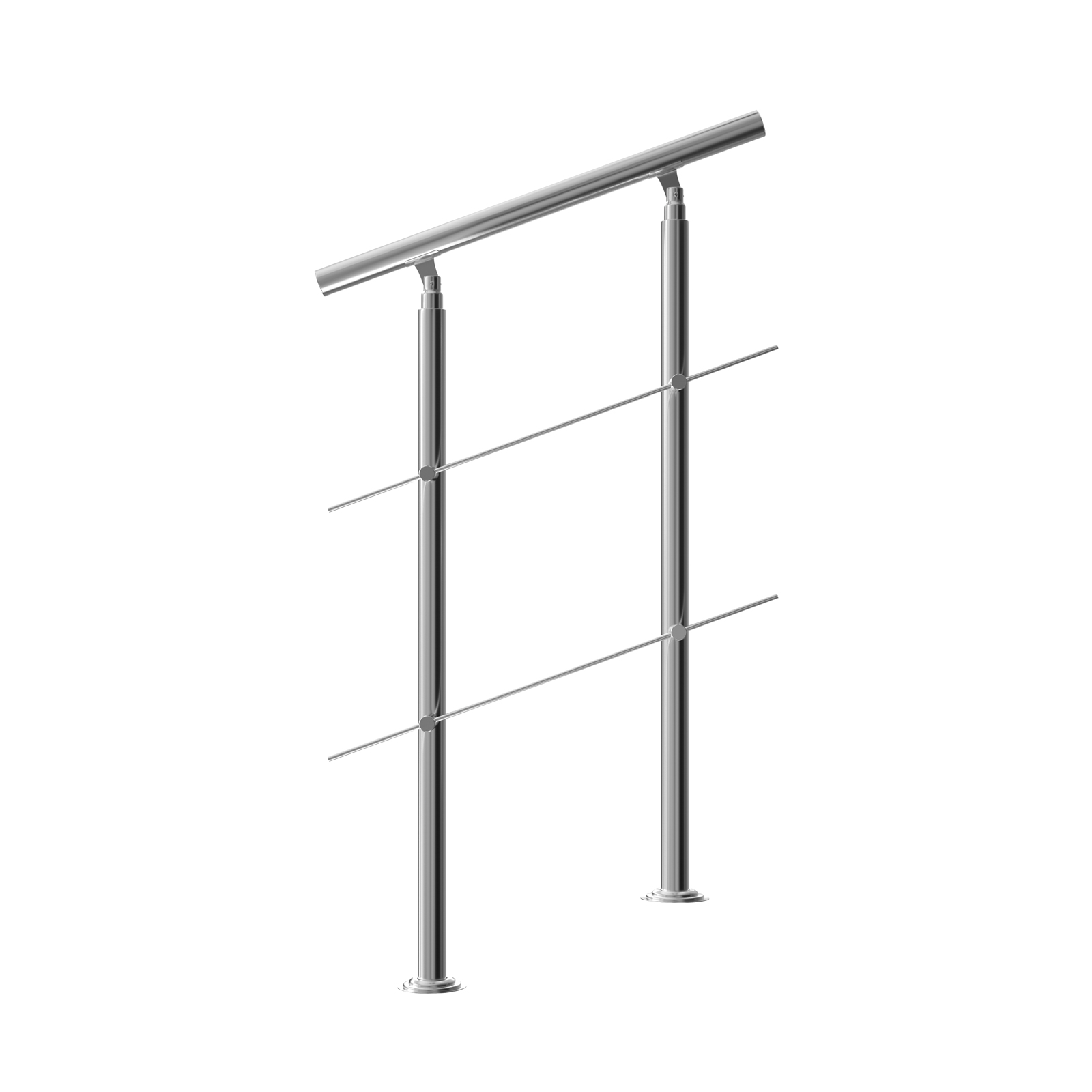 Monzana - Treppengeländer Edelstahl Innen Und Außen Handlauf Geländer Brüstung Balkon 80 Cm, 2 Querstreben