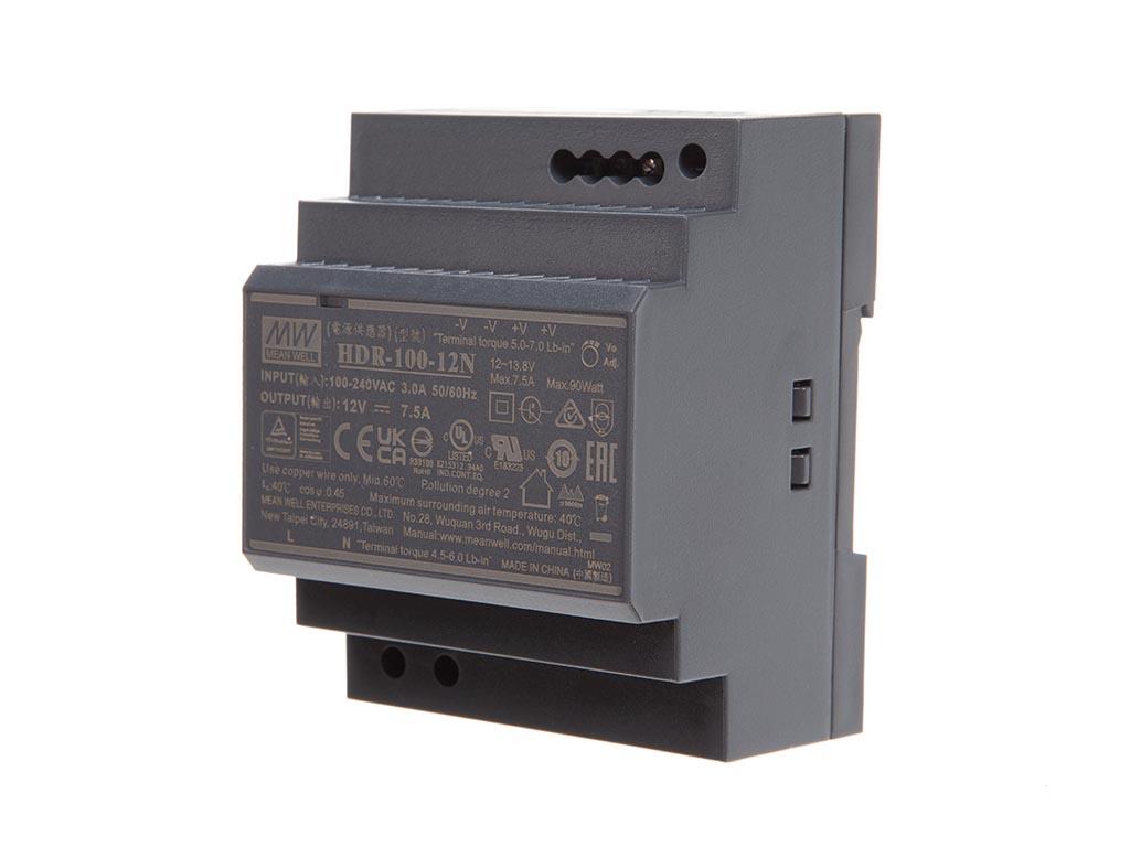 Mean Well Schwarz Industrie-Netzteil - 1 Ausgang - Hutschienenmontage - 100 W - 12 V - 7.5 A