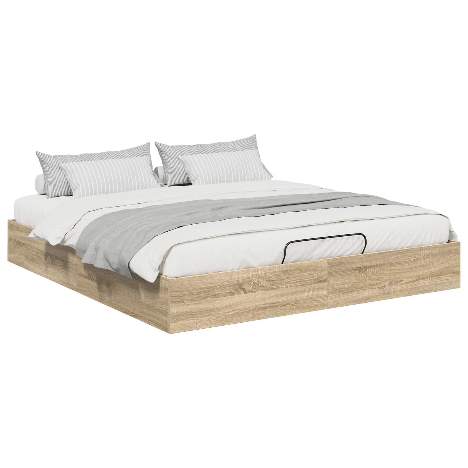 Ottoman Bed Frame Sonoma Oak 203 X 160 X 25 Cm Engineered Wood Vidaxl